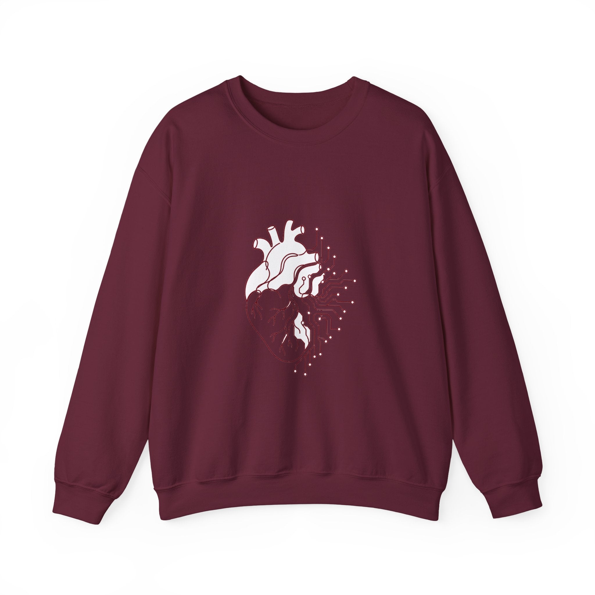 Matching Couple Sweatshirt - Robot & Heart Matching Couple Comfort Colors Crew Minimalist Art His Hers Christmas Gift - Design B