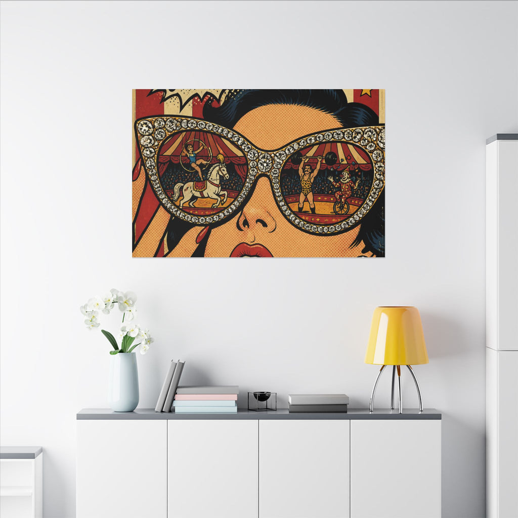 Sunglasses Circus Ring Wall Art Canvas 16×20 Pop Art Living Room Decor Maximalist Print