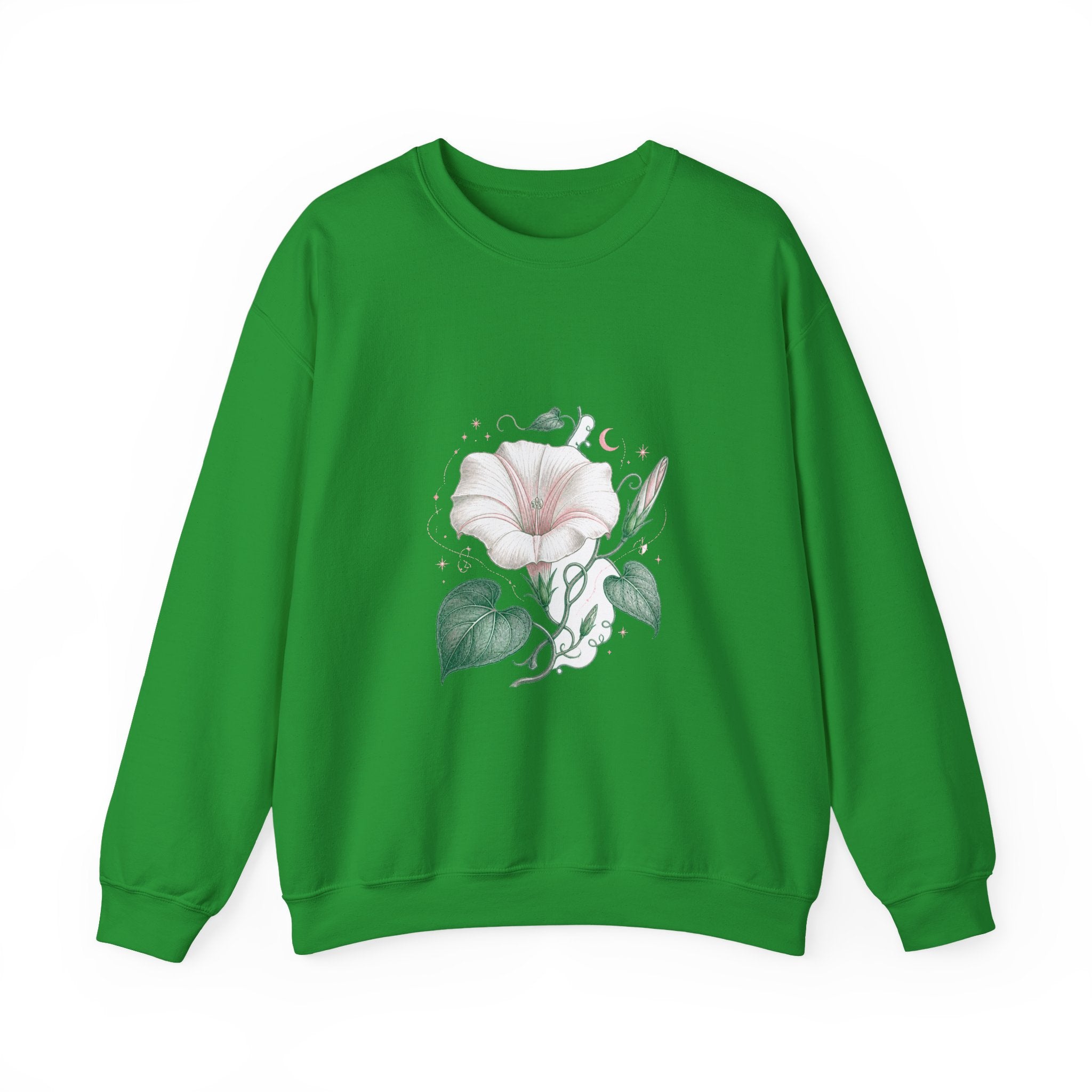 Matching Couple Sweatshirt - Sunflower & Moonflower Matching Couple Crewneck Sweatshirt Vintage Art His Hers Wedding Gift - Design B