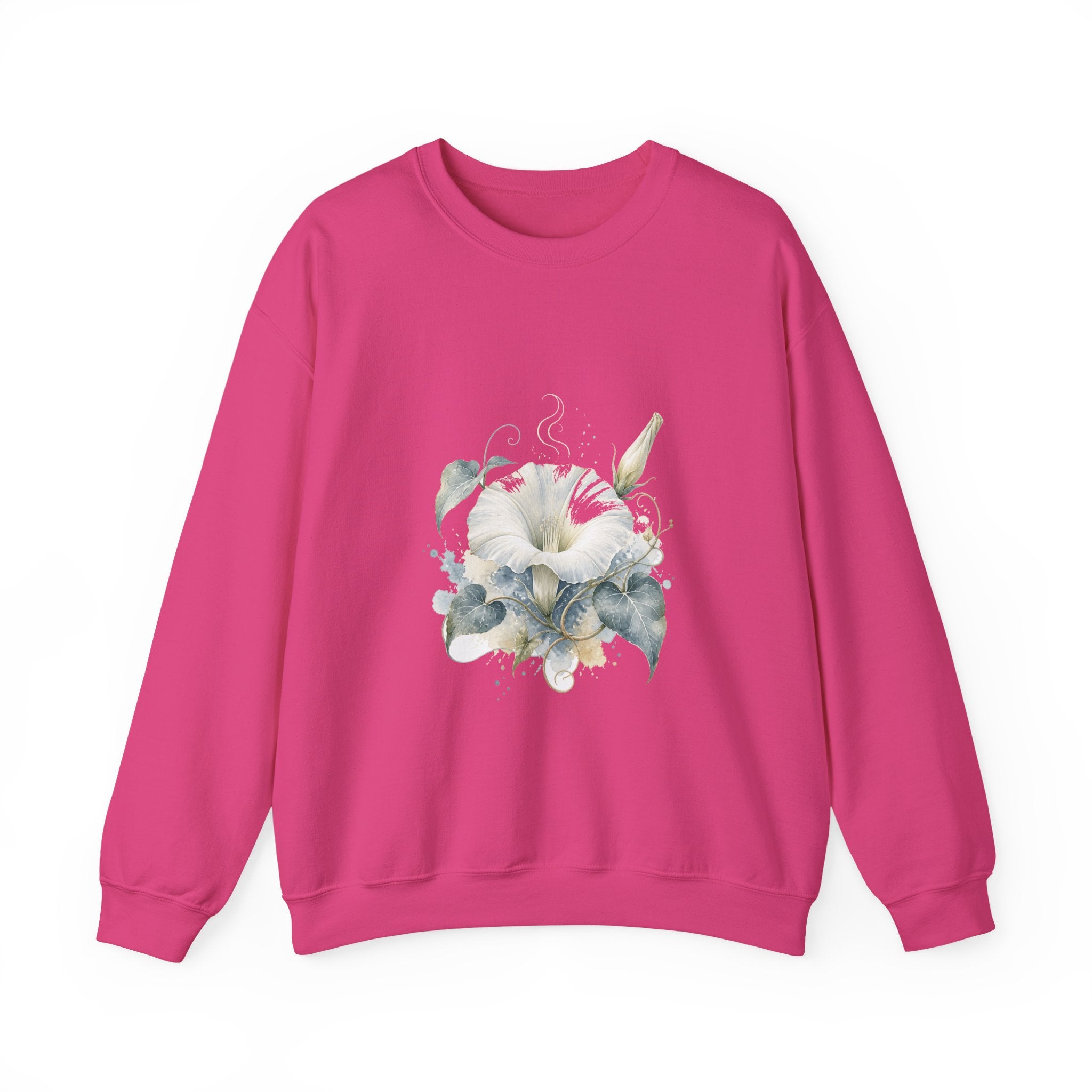 Matching Couple Sweatshirt - Sunflower & Moonflower Matching Couple Comfort Colors Crew Watercolor Art His Hers Birthday Gift - Design B