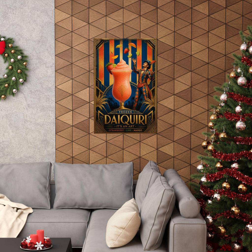 Daiquiri Fruit Juggler Wall Art Poster 18×24 Art Deco Entryway Decor Maximalist Print