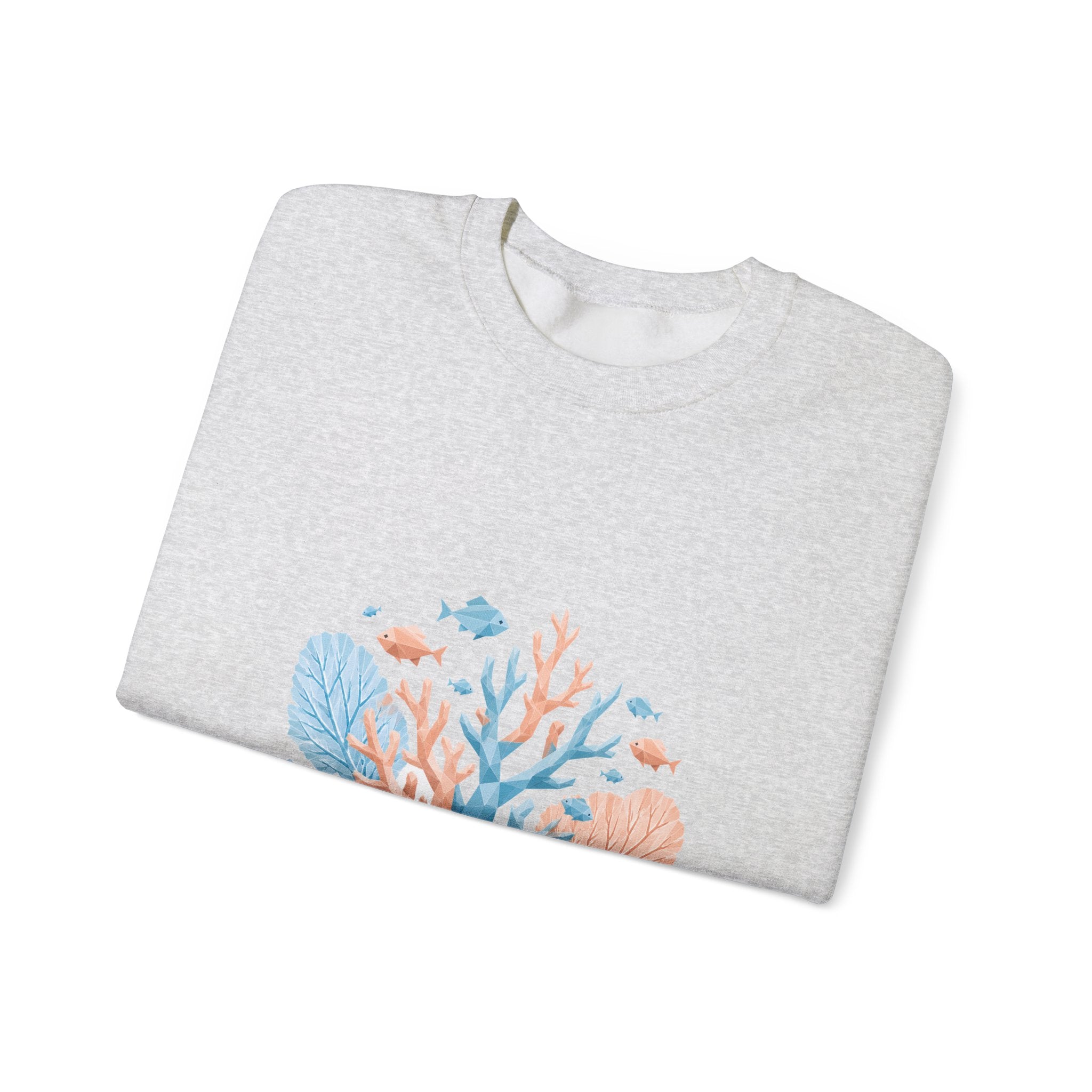 Matching Couple Sweatshirt - Coral Reef & Deep Sea Matching Couple Crewneck Sweatshirt Geometric Art His Hers Couple Gift - Design A