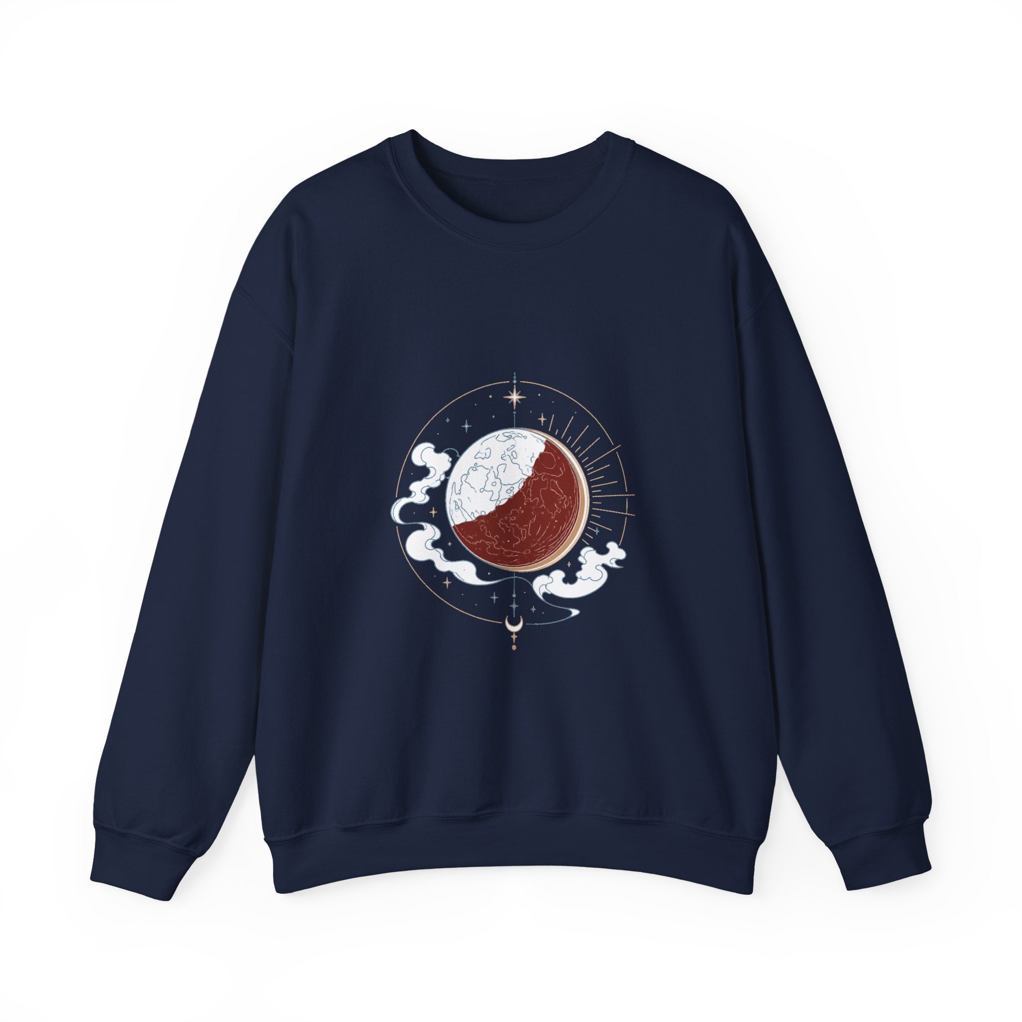 Matching Couple Sweatshirt - Solar & Lunar Eclipse Matching Couple Comfort Colors Crew Minimalist Art His Hers Christmas Gift - Design B