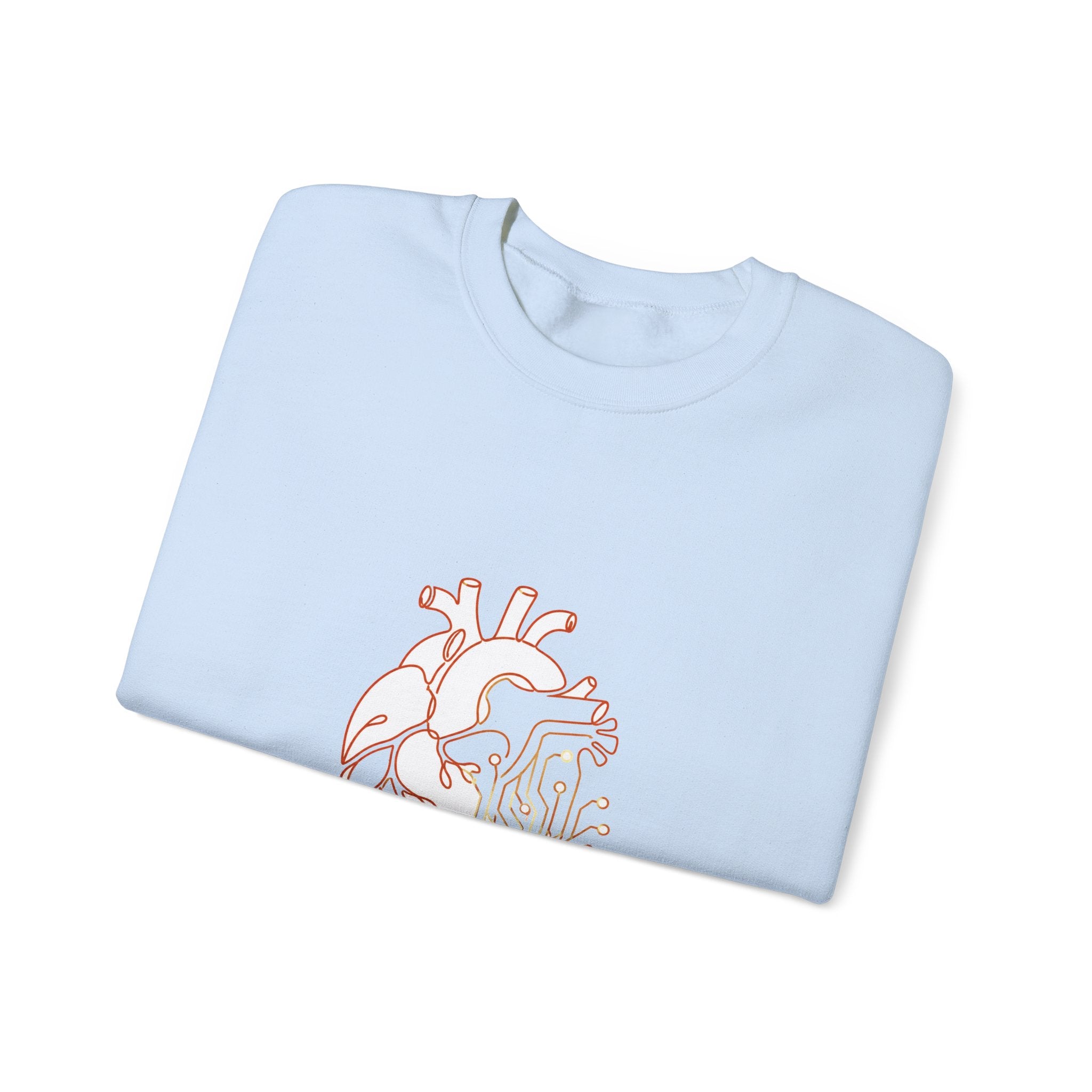 Matching Couple Sweatshirt - Robot & Heart Matching Couple Crewneck Sweatshirt Minimalist Art His Hers Valentine Gift - Design B