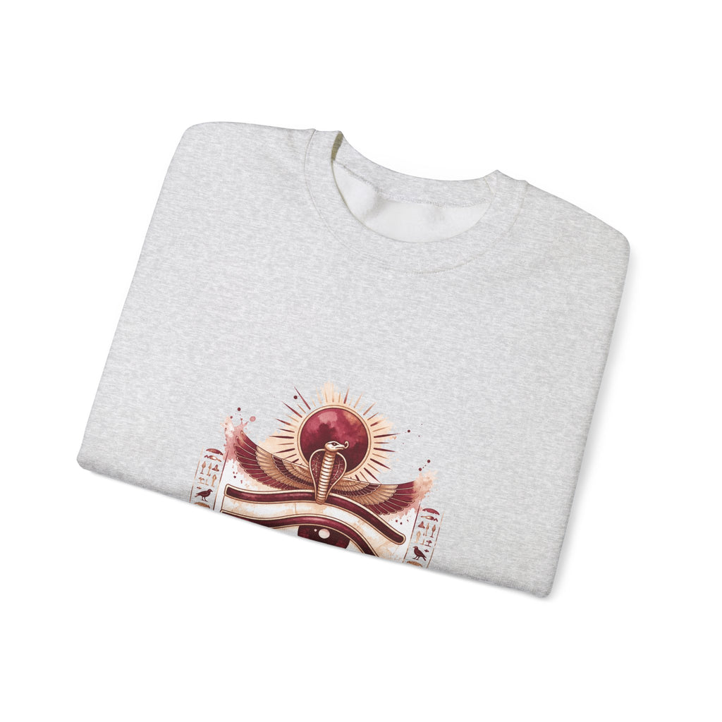 Matching Couple Sweatshirt - Eye of Ra & Horus Matching Couple Crewneck Sweatshirt Watercolor Art His Hers Engagement Gift - Design A