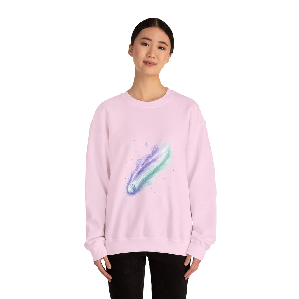 Matching Couple Sweatshirt - Comet & Asteroid Matching Couple Premium Fleece Sweatshirt Watercolor Art His Hers Birthday Gift - Design A