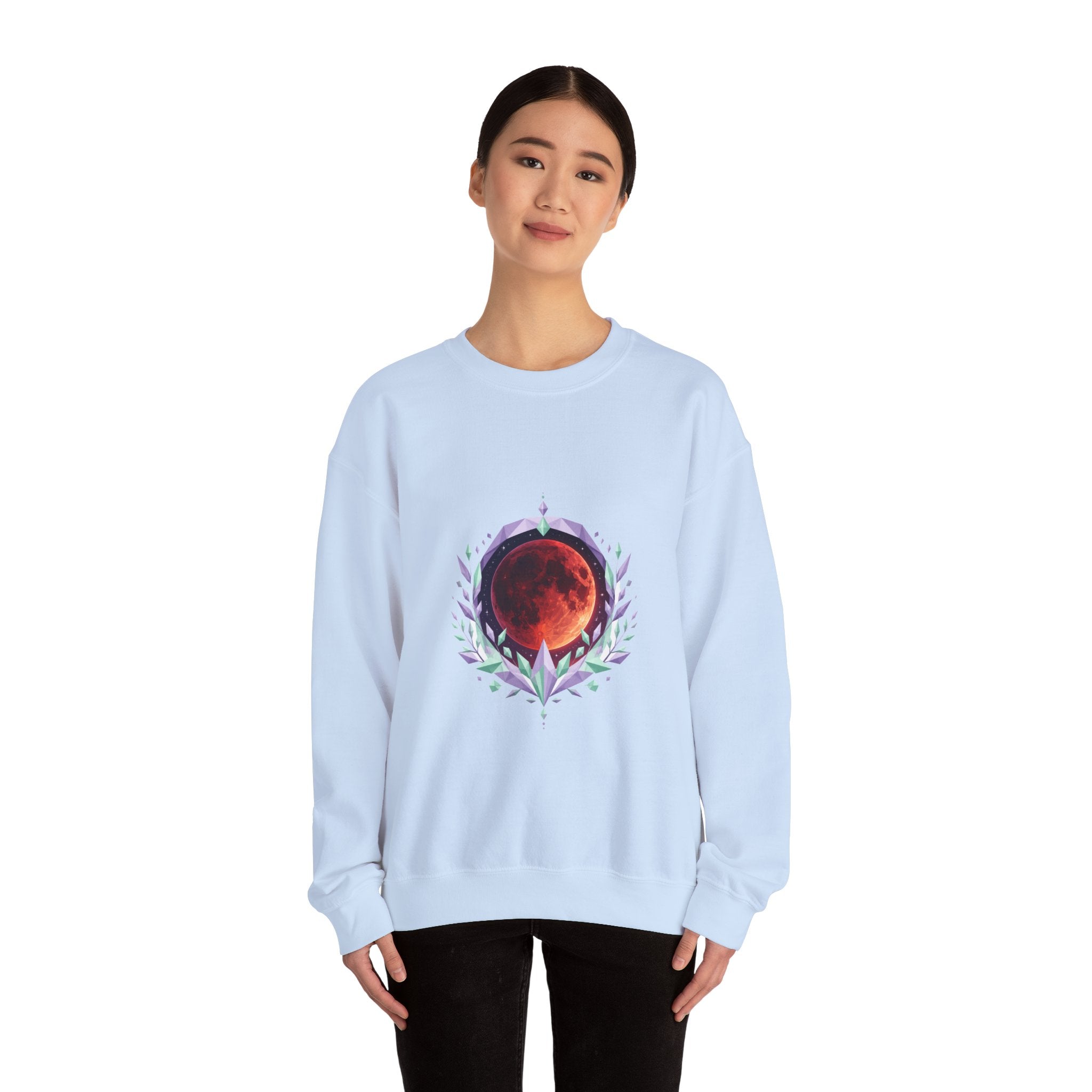 Matching Couple Sweatshirt - Solar & Lunar Eclipse Matching Couple Comfort Colors Crew Geometric Art His Hers Love Gift - Design B