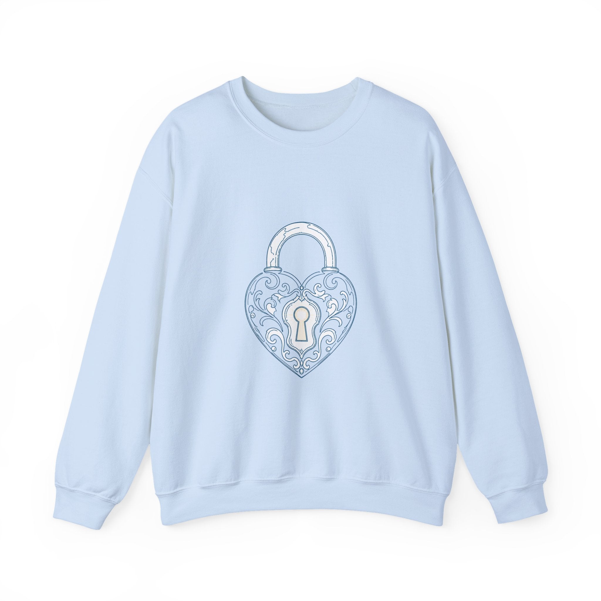 Matching Couple Sweatshirt - Key & Lock Matching Couple Comfort Colors Crew Minimalist Art His Hers Christmas Gift - Design B