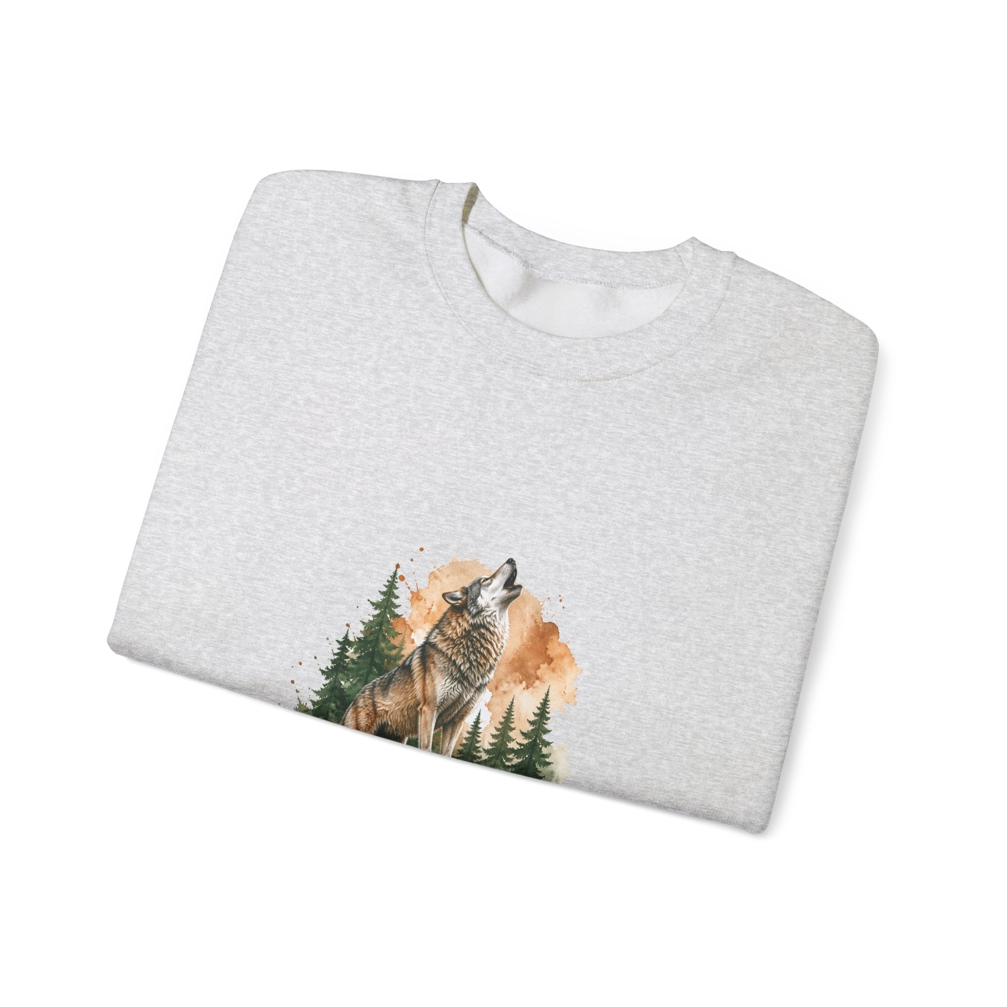 Matching Couple Sweatshirt - Wolf & Dove Matching Couple Crewneck Sweatshirt Watercolor Art His Hers Engagement Gift - Design A