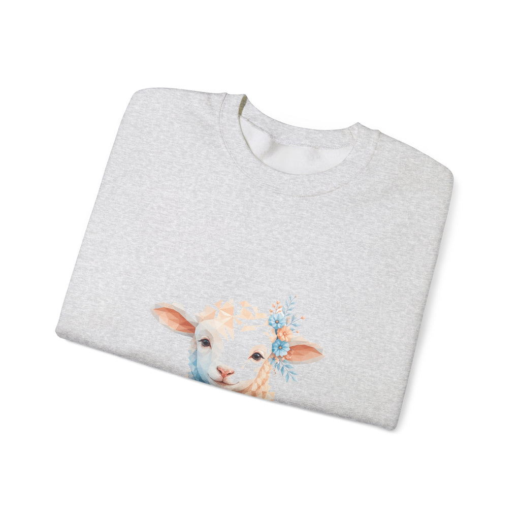 Matching Couple Sweatshirt - Lion & Lamb Matching Couple Premium Fleece Sweatshirt Geometric Art His Hers Love Gift - Design B