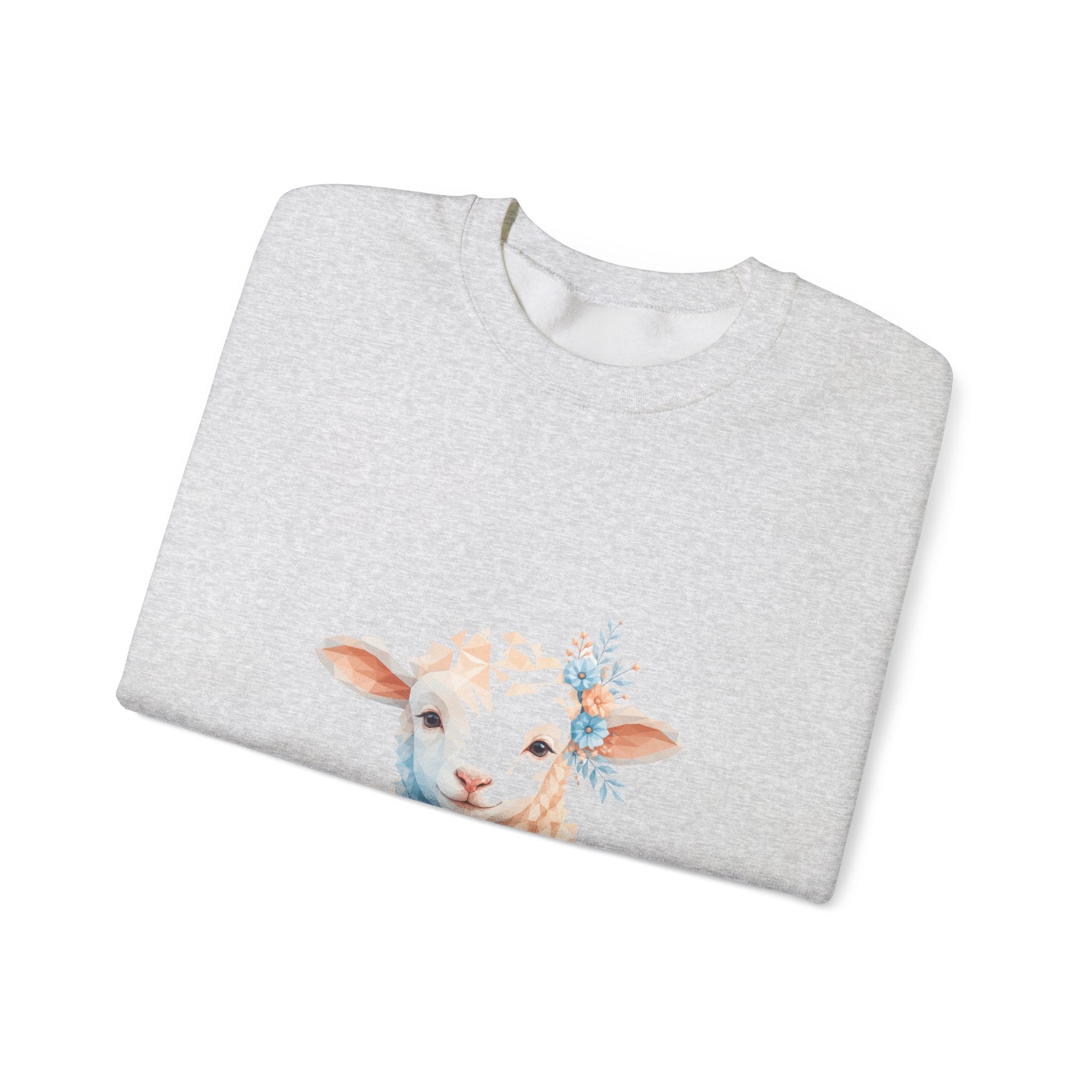 Matching Couple Sweatshirt - Lion & Lamb Matching Couple Premium Fleece Sweatshirt Geometric Art His Hers Love Gift - Design B