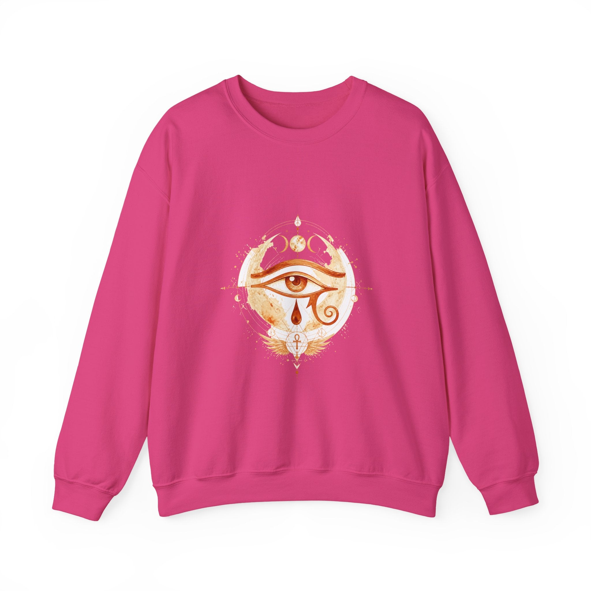 Matching Couple Sweatshirt - Eye of Ra & Horus Matching Couple Premium Fleece Sweatshirt Watercolor Art His Hers Birthday Gift - Design B