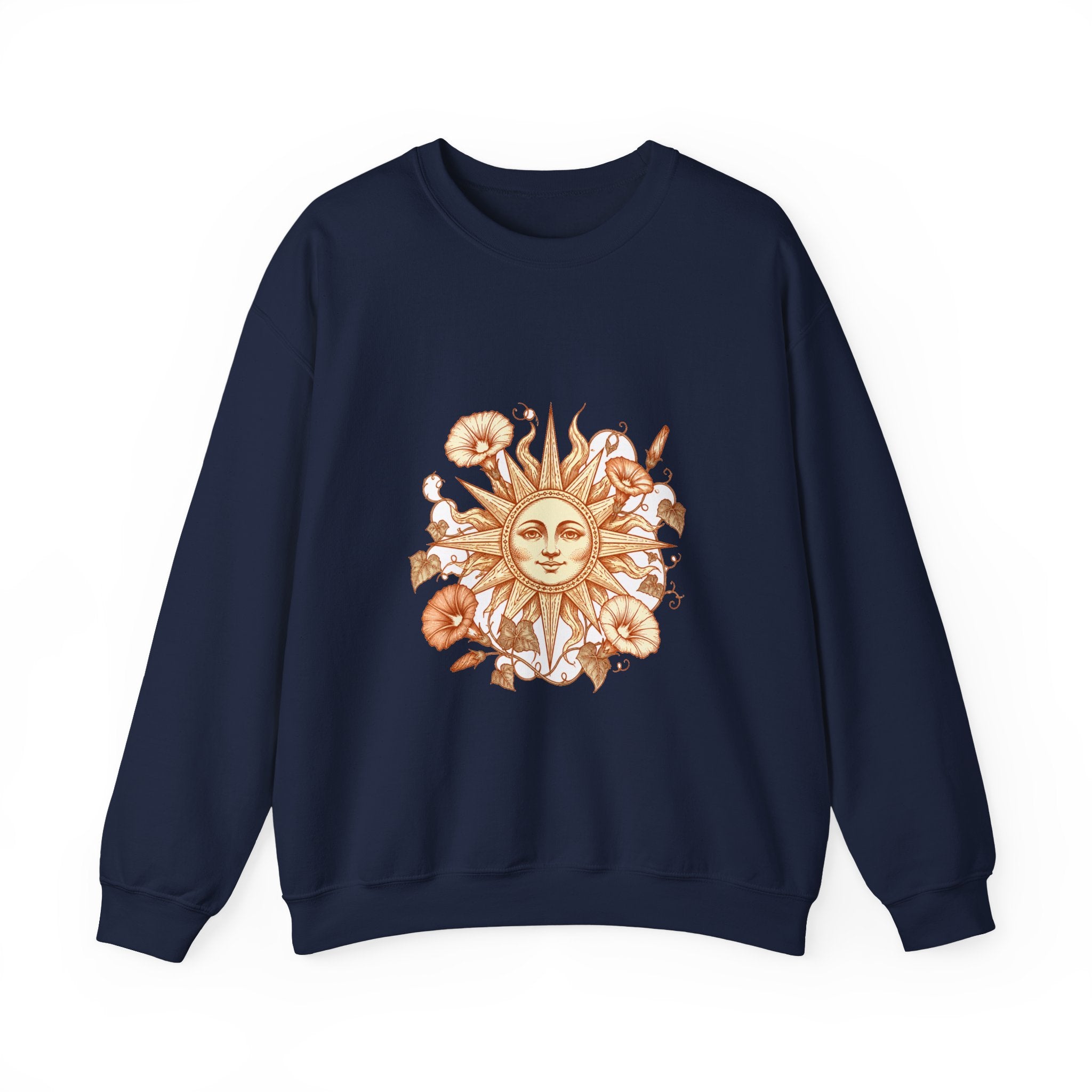 Matching Couple Sweatshirt - Sun & Moon Matching Couple Comfort Colors Crew Hand-Drawn Art His Hers Anniversary Gift - Design B