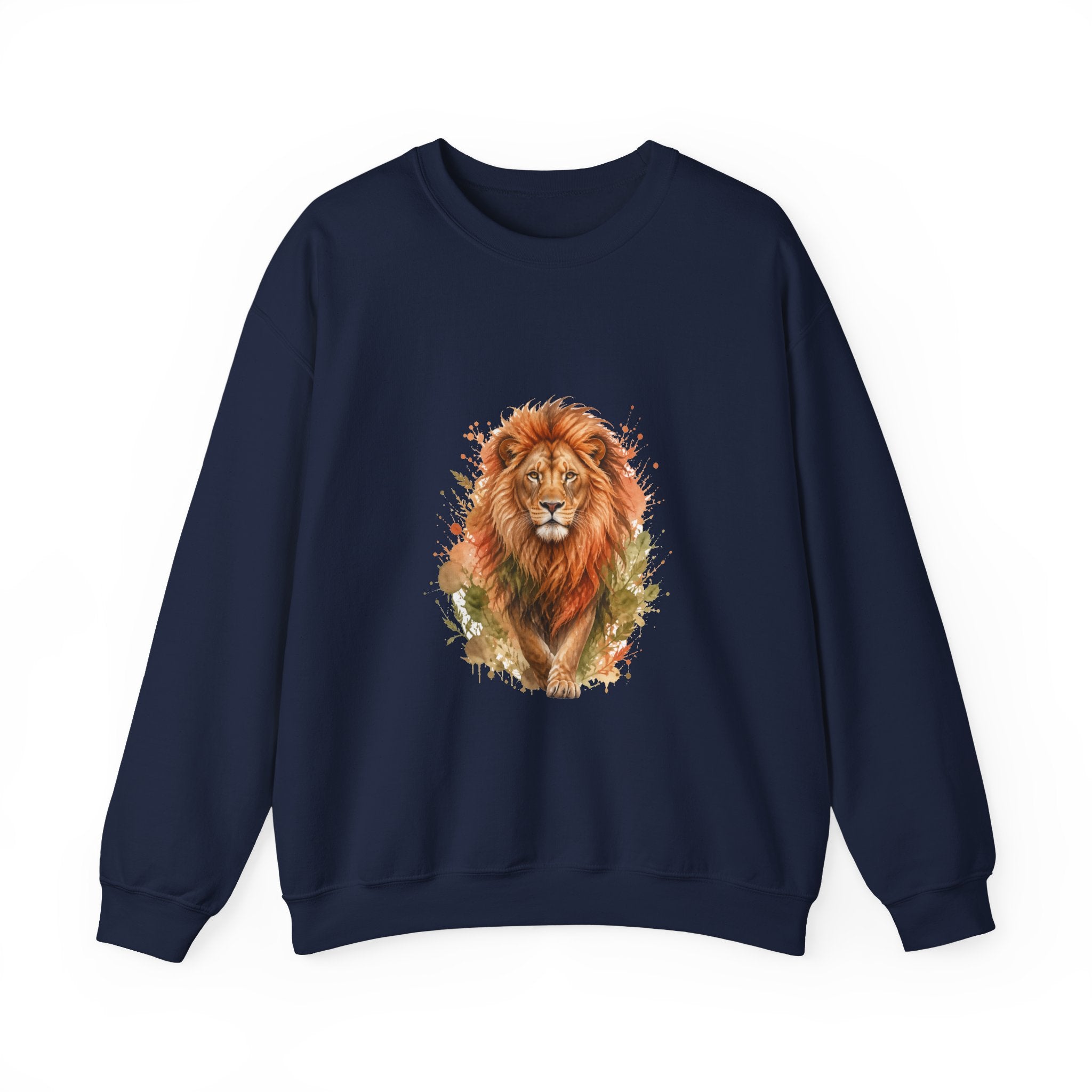Matching Couple Sweatshirt - Lion & Lamb Matching Couple Comfort Colors Crew Watercolor Art His Hers Birthday Gift - Design A