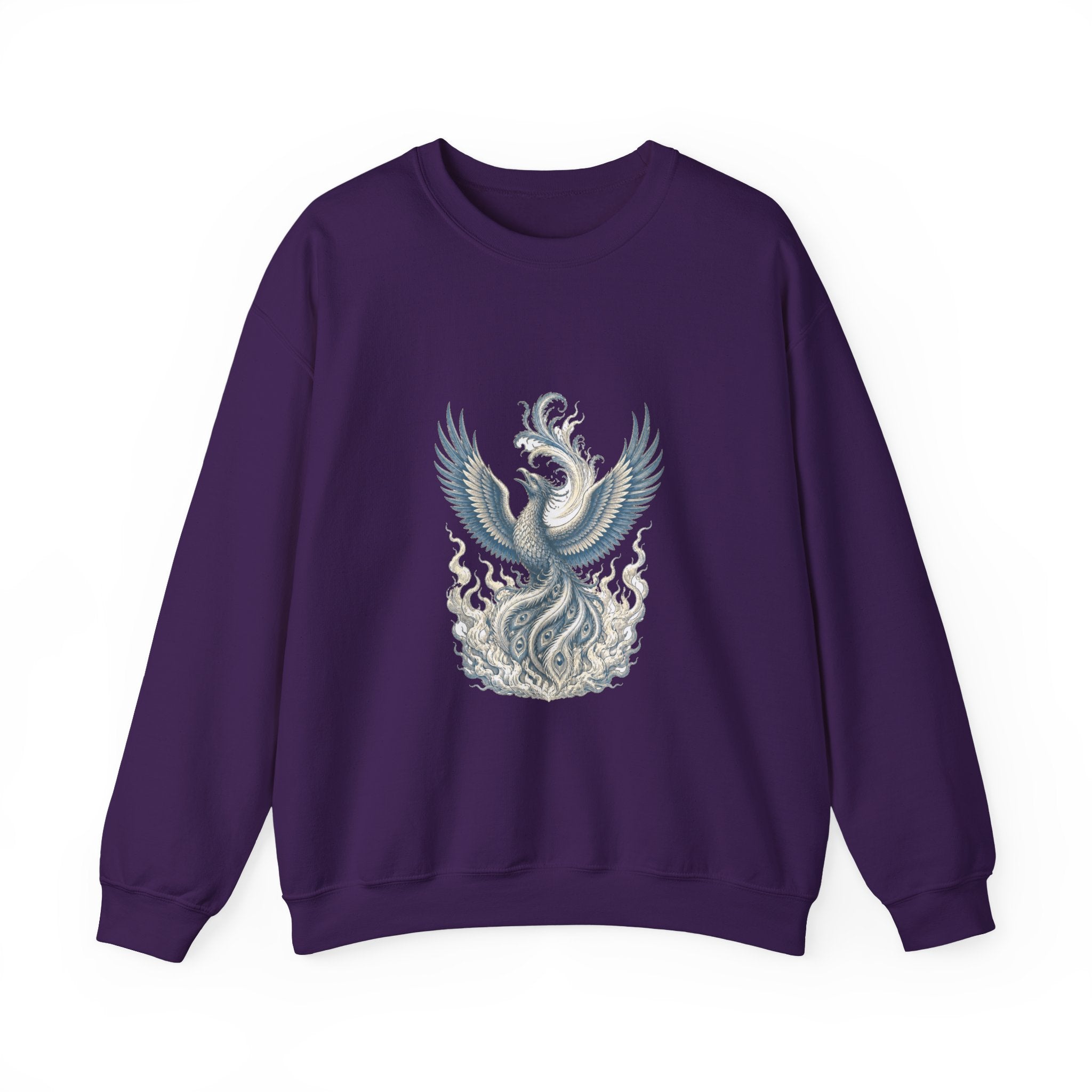 Matching Couple Sweatshirt - Dragon & Phoenix Matching Couple Crewneck Sweatshirt Vintage Art His Hers Wedding Gift - Design B