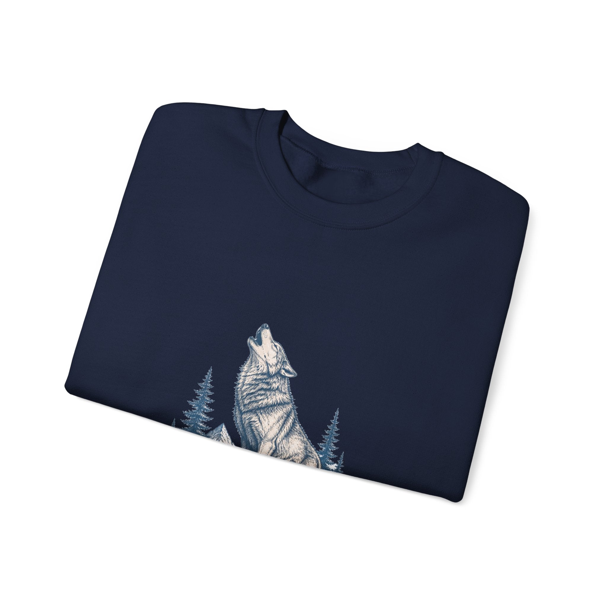 Matching Couple Sweatshirt - Wolf & Dove Matching Couple Premium Fleece Sweatshirt Hand-Drawn Art His Hers Anniversary Gift - Design A