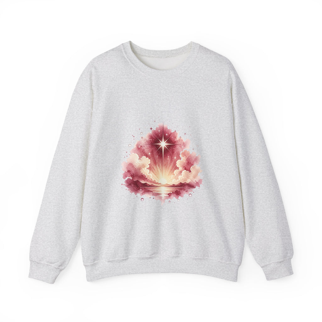 Matching Couple Sweatshirt - Evening & Morning Star Matching Couple Crewneck Sweatshirt Watercolor Art His Hers Engagement Gift - Design B