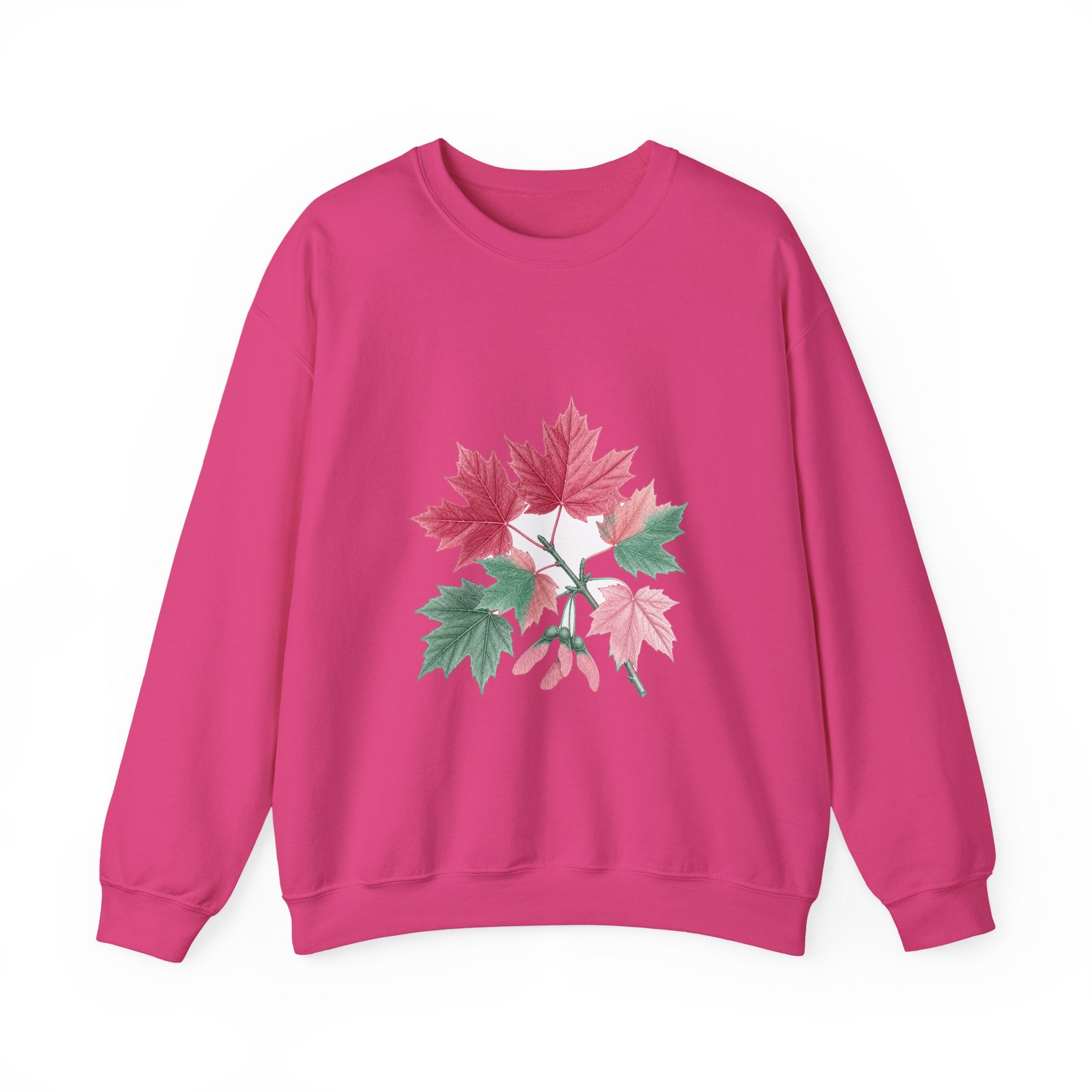 Matching Couple Sweatshirt - Cherry Blossom & Maple Leaf Matching Couple Premium Fleece Sweatshirt Vintage Art His Hers Honeymoon Gift - Design B