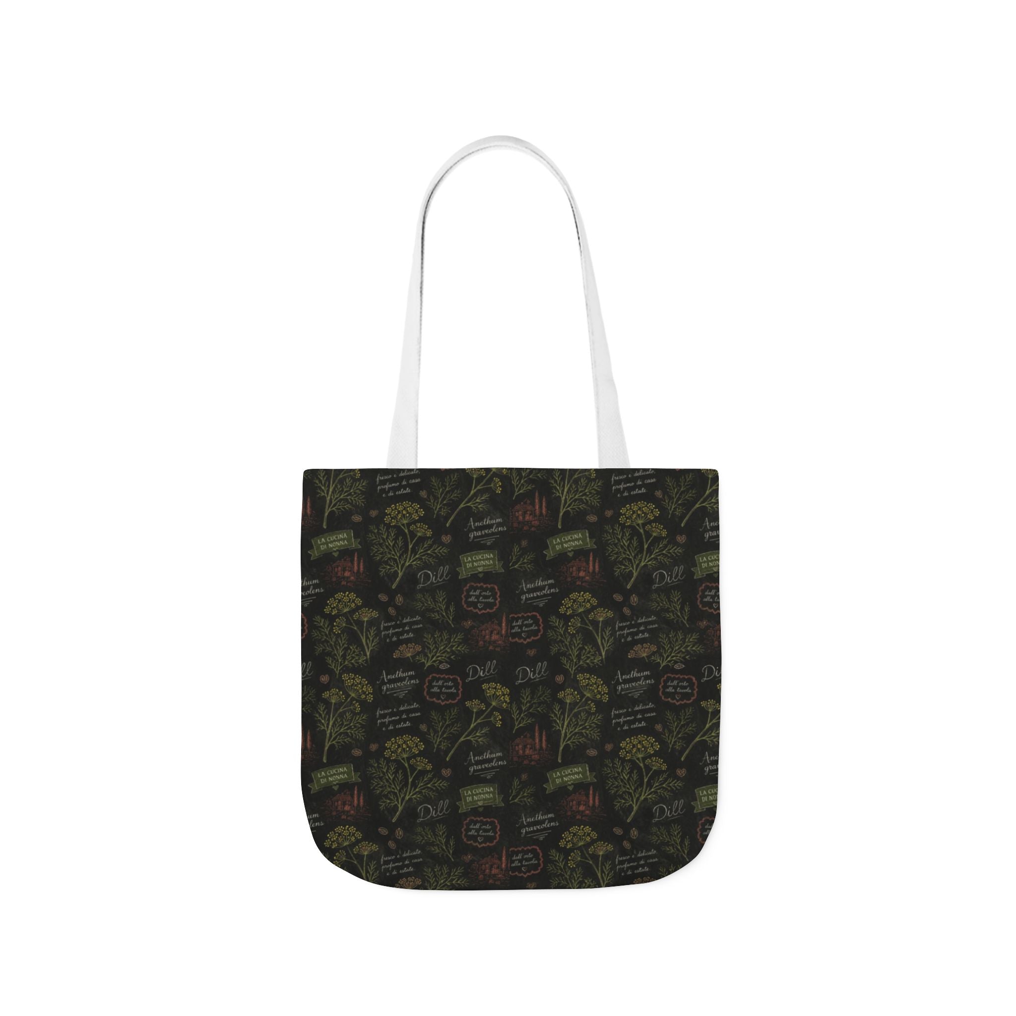 Dill Fronds Canvas Tote Bag Mediterranean Kitchen Chalk Art Design Italian Cottagecore Gift