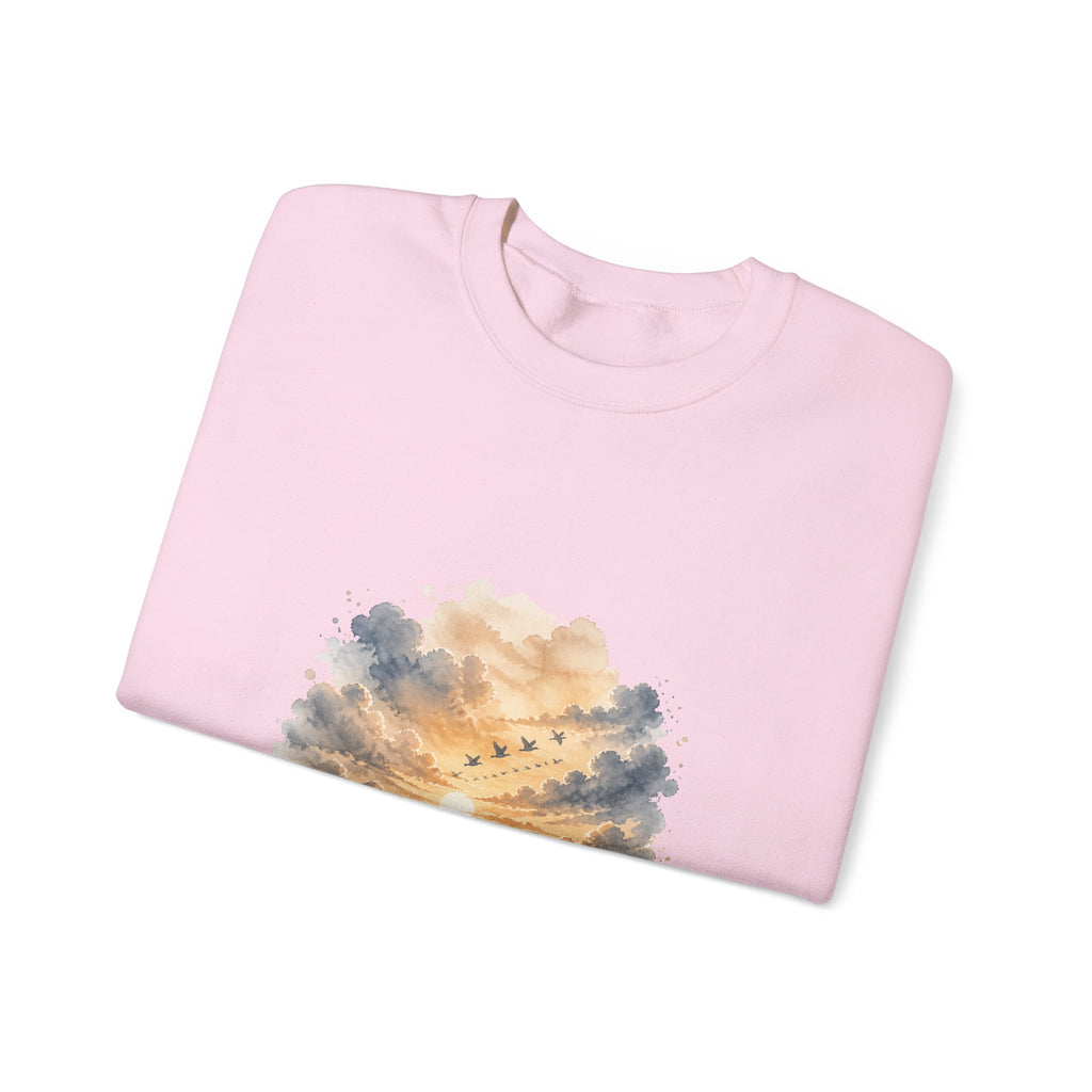 Matching Couple Sweatshirt - Sunrise & Sunset Matching Couple Premium Fleece Sweatshirt Watercolor Art His Hers Birthday Gift - Design B