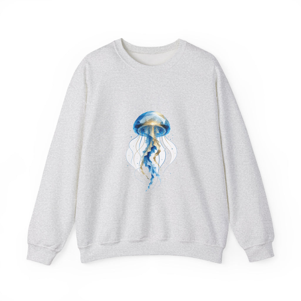 Matching Couple Sweatshirt - Octopus & Jellyfish Matching Couple Premium Fleece Sweatshirt Geometric Art His Hers Love Gift - Design B