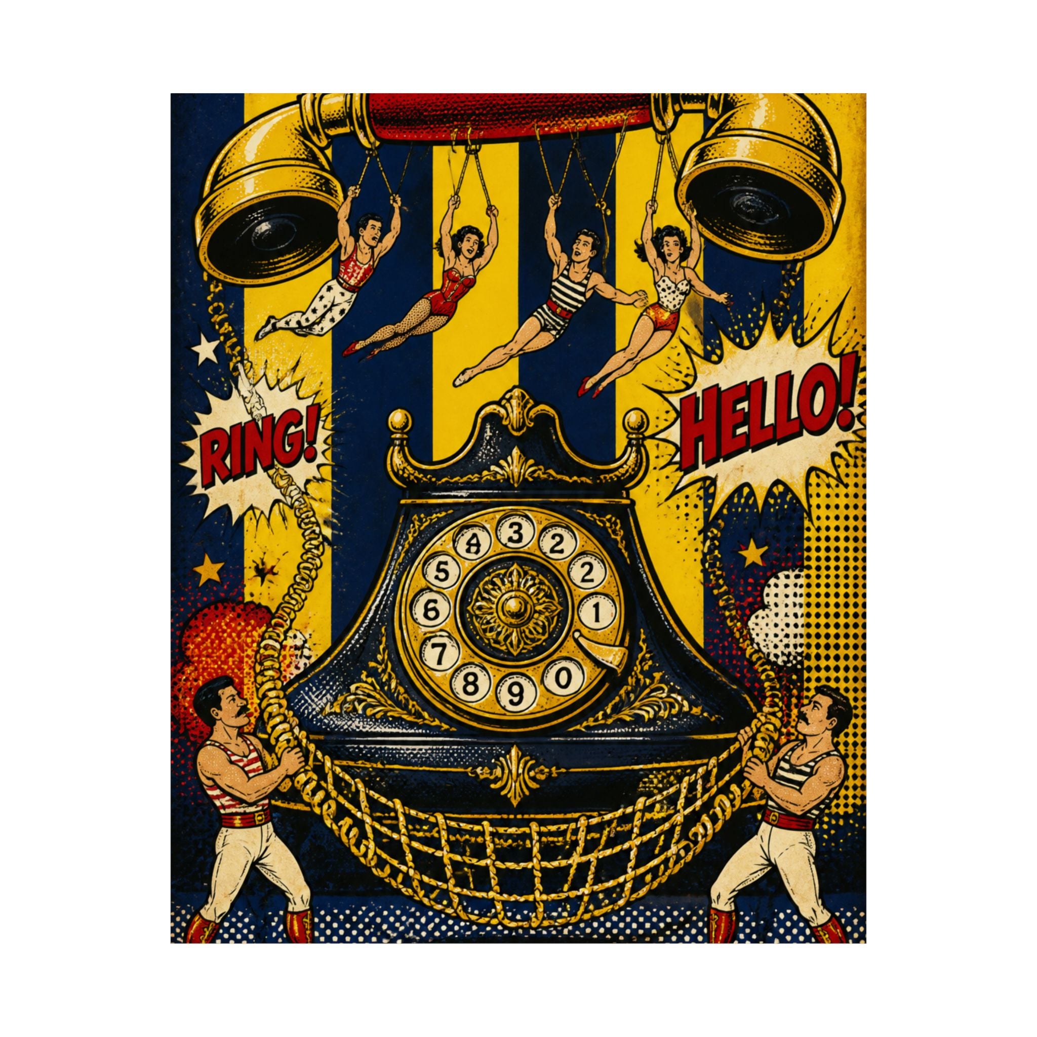Vintage Telephone Booth Wall Art Poster 18×24 Pop Art Living Room Decor Maximalist Print