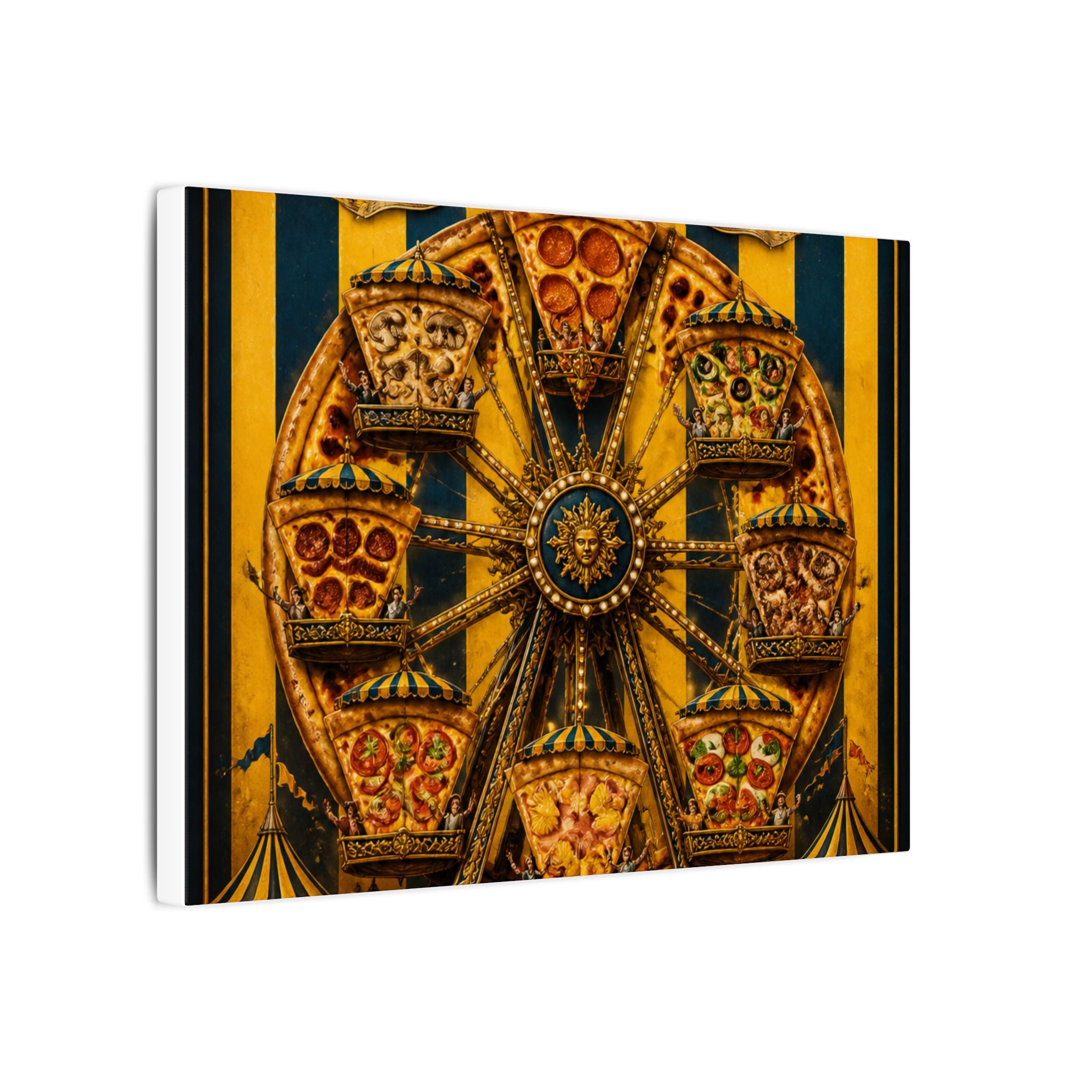 Pizza Ferris Wheel Wall Art Canvas 16×20 Baroque Home Office Decor Maximalist Print