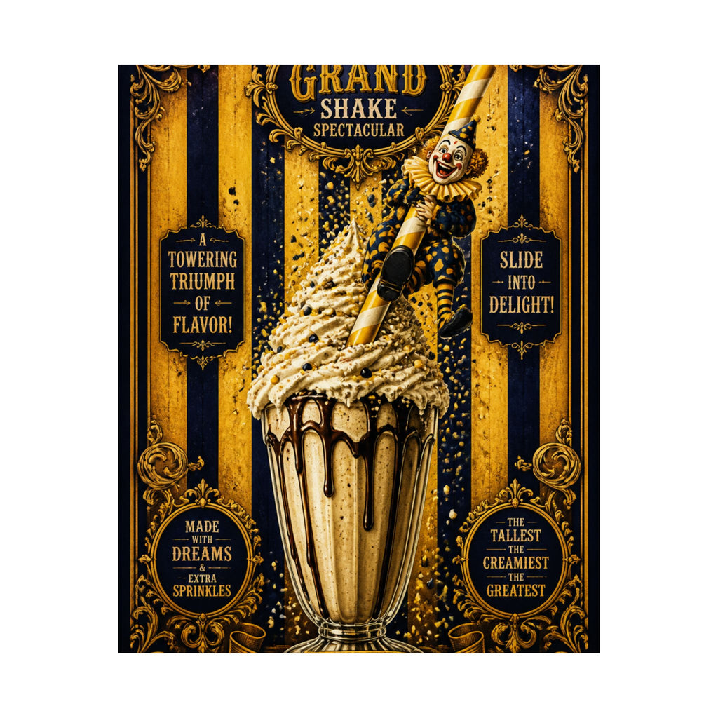 Milkshake Slide Clown Wall Art Poster 24×36 Baroque Studio Decor Maximalist Print