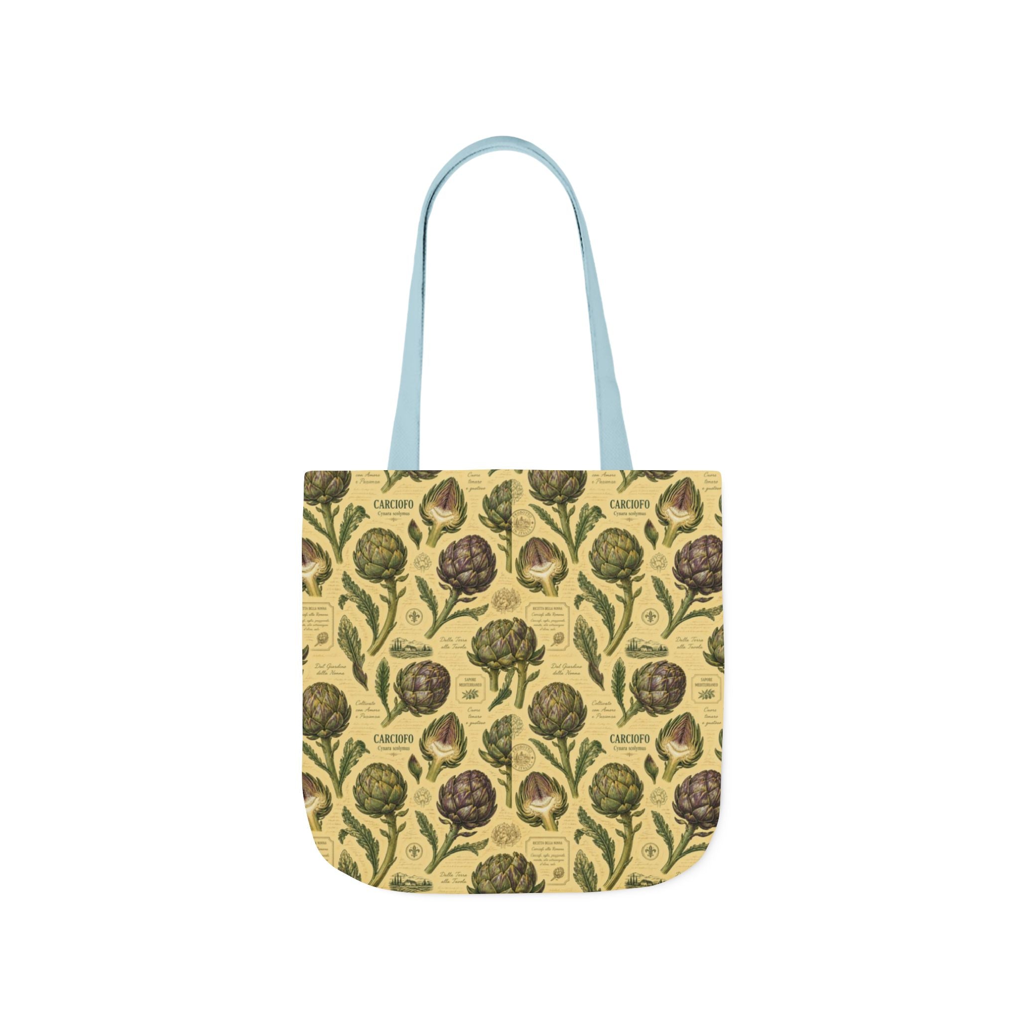 Globe Artichokes Canvas Tote Bag Mediterranean Kitchen Botanical Design Italian Cottagecore Gift
