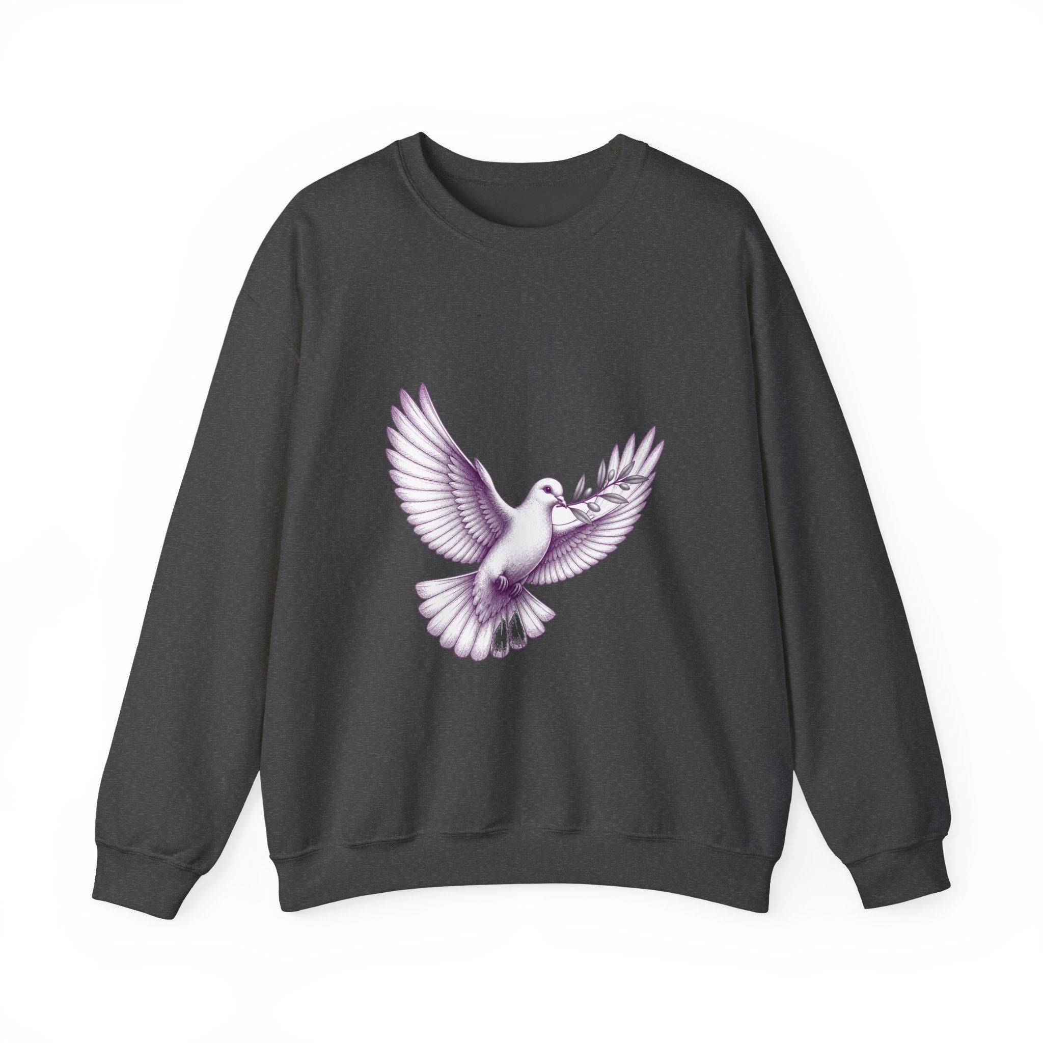 Matching Couple Sweatshirt - Wolf & Dove Matching Couple Comfort Colors Crew Hand-Drawn Art His Hers Anniversary Gift - Design B