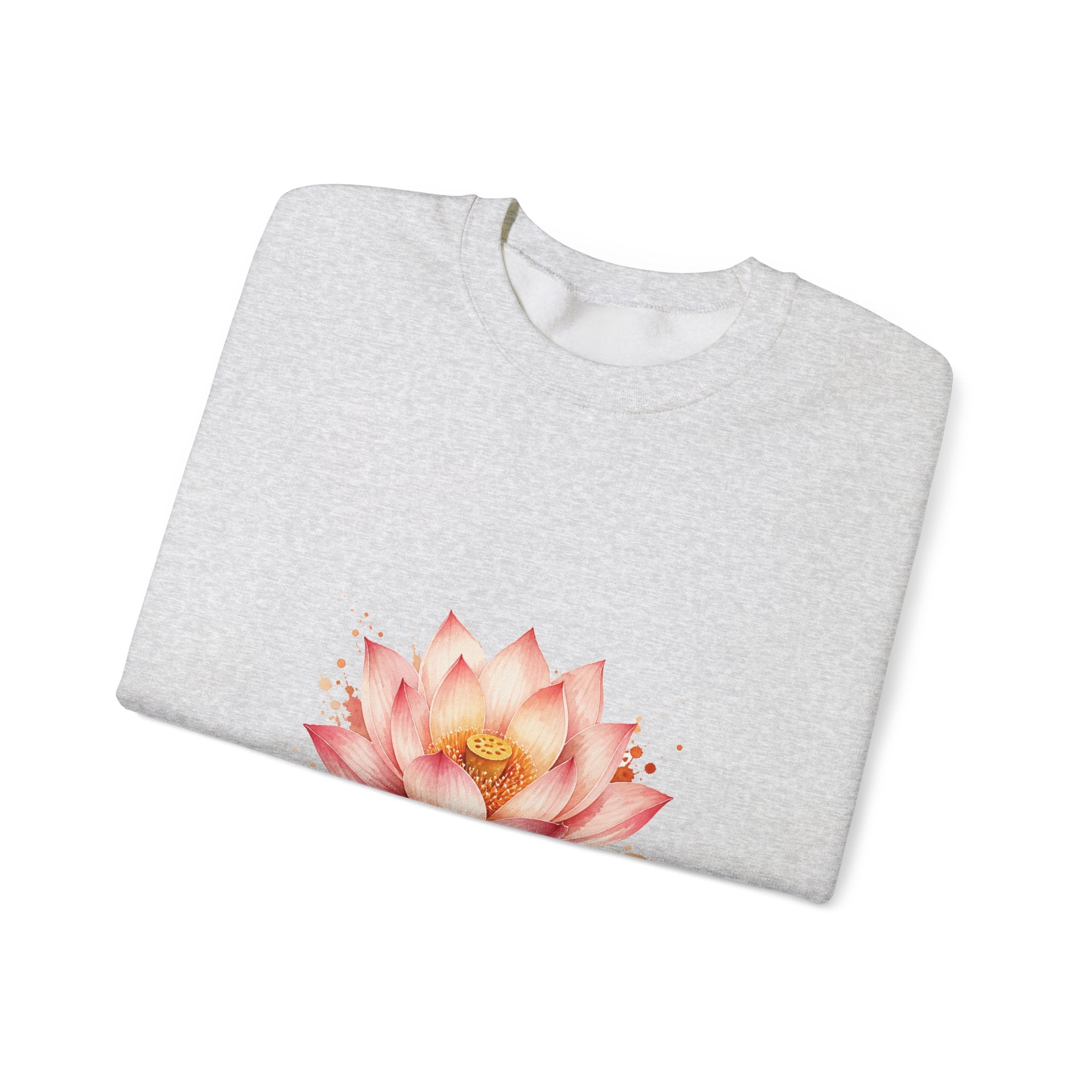 Matching Couple Sweatshirt - Open & Closed Lotus Matching Couple Comfort Colors Crew Watercolor Art His Hers Birthday Gift - Design A