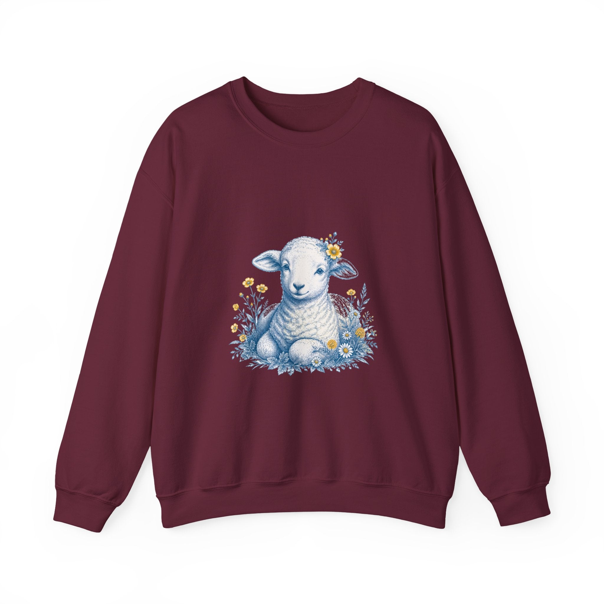 Matching Couple Sweatshirt - Lion & Lamb Matching Couple Comfort Colors Crew Vintage Art His Hers Honeymoon Gift - Design B