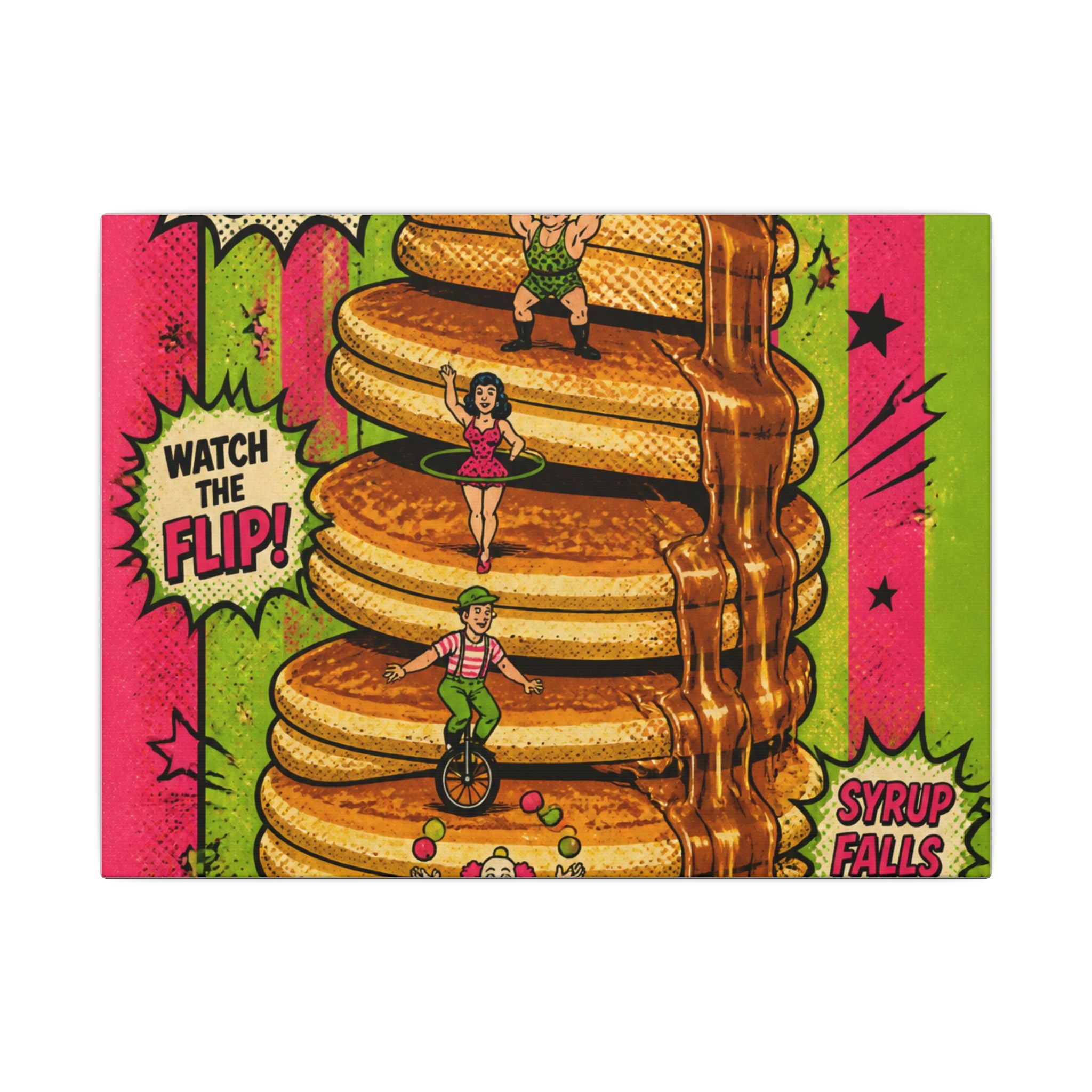 Pancake Stack Platform Wall Art Canvas 16×20 Pop Art Living Room Decor Maximalist Print