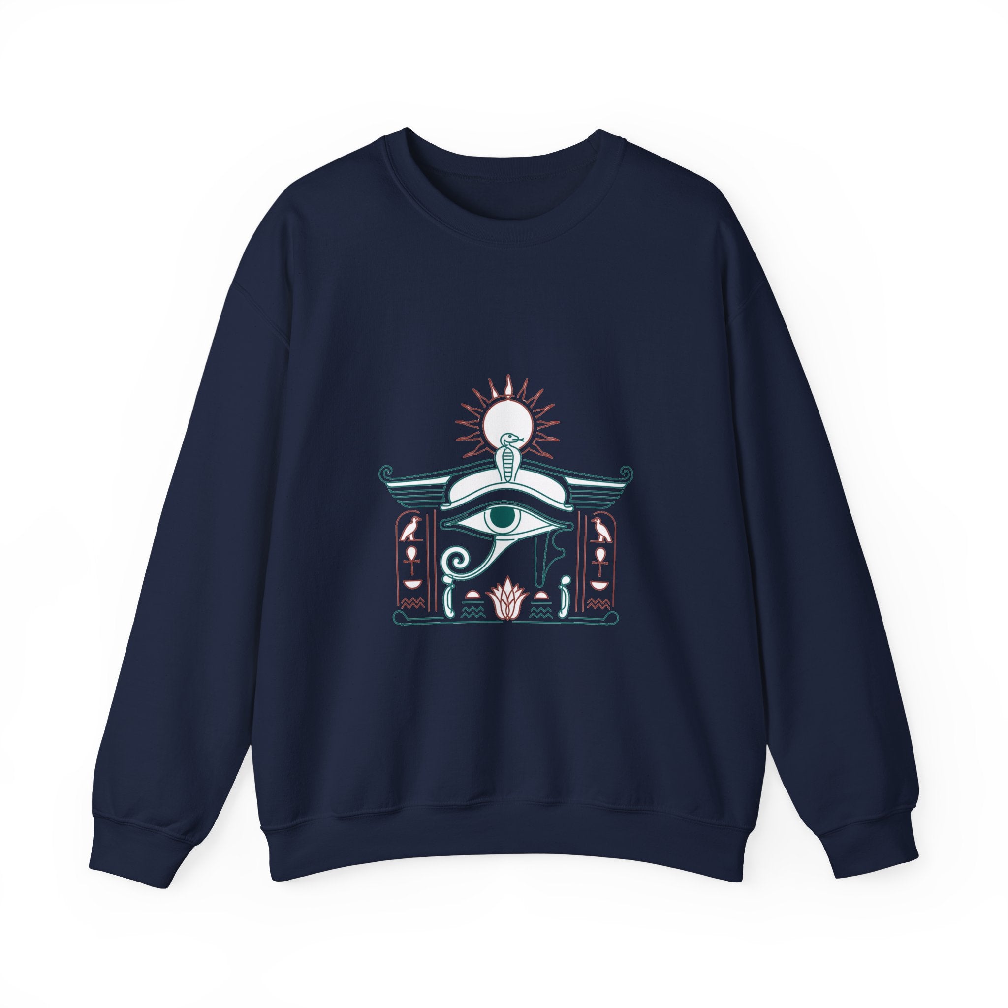Matching Couple Sweatshirt - Eye of Ra & Horus Matching Couple Crewneck Sweatshirt Minimalist Art His Hers Valentine Gift - Design A