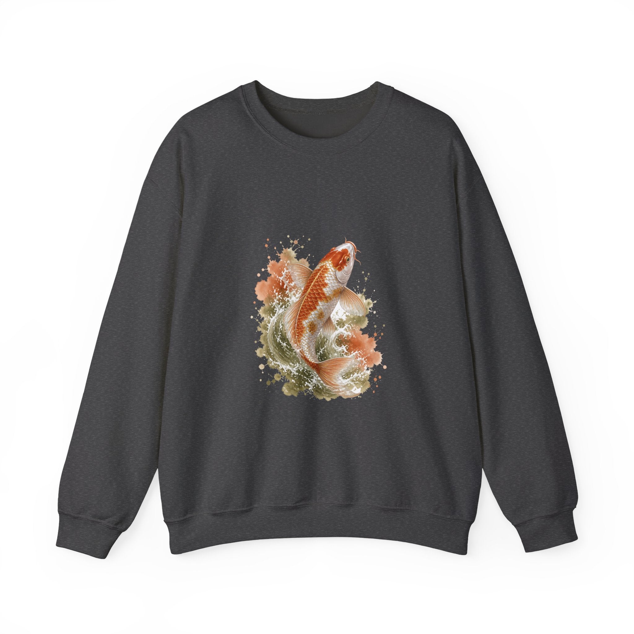 Matching Couple Sweatshirt - Koi Fish Yin Yang Matching Couple Comfort Colors Crew Watercolor Art His Hers Birthday Gift - Design A