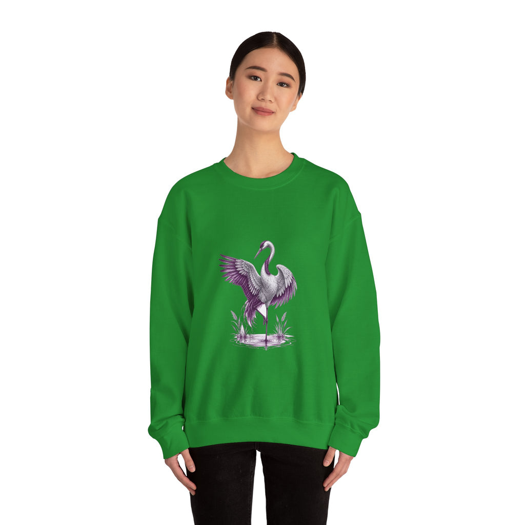 Matching Couple Sweatshirt - Tiger & Crane Matching Couple Crewneck Sweatshirt Hand-Drawn Art His Hers Best Friend Gift - Design B