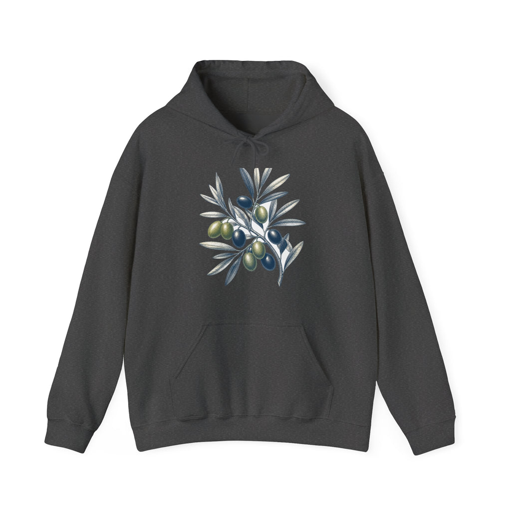 Matching Couple Sweatshirt - Olive Branch & Fig Matching Couple Hooded Sweatshirt Vintage Art His Hers Wedding Gift - Design A