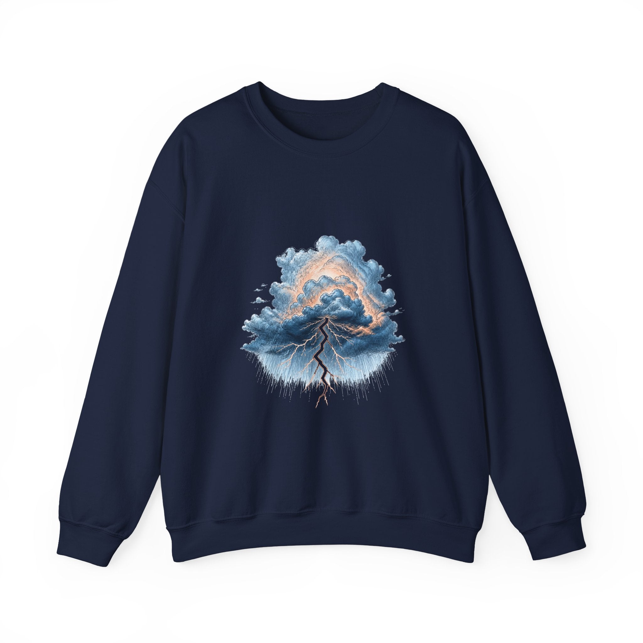 Matching Couple Sweatshirt - Storm & Rainbow Matching Couple Comfort Colors Crew Hand-Drawn Art His Hers Anniversary Gift - Design A