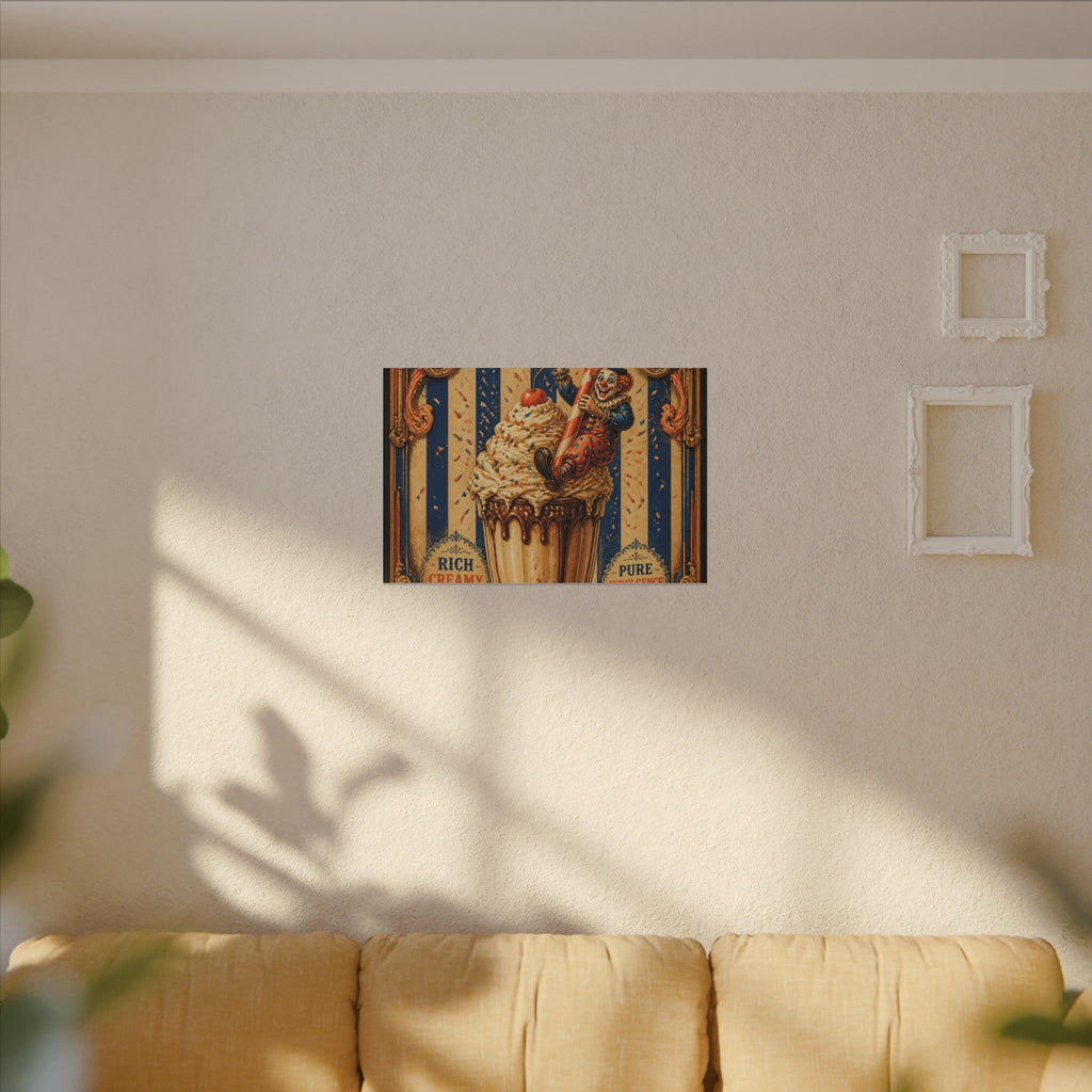 Milkshake Slide Clown Wall Art Canvas 16×20 Baroque Home Office Decor Maximalist Print