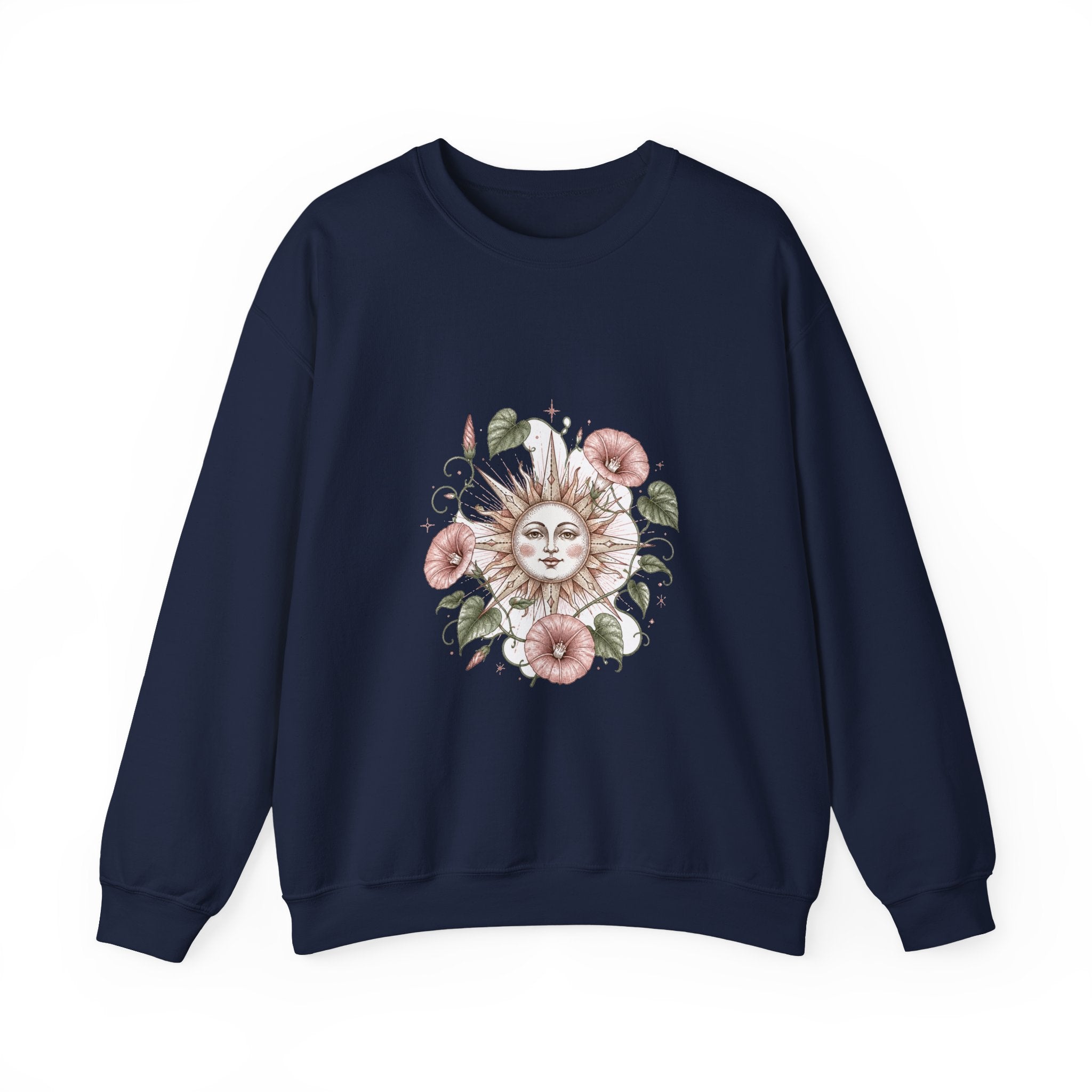 Matching Couple Sweatshirt - Sun & Moon Matching Couple Premium Fleece Sweatshirt Hand-Drawn Art His Hers Anniversary Gift - Design B
