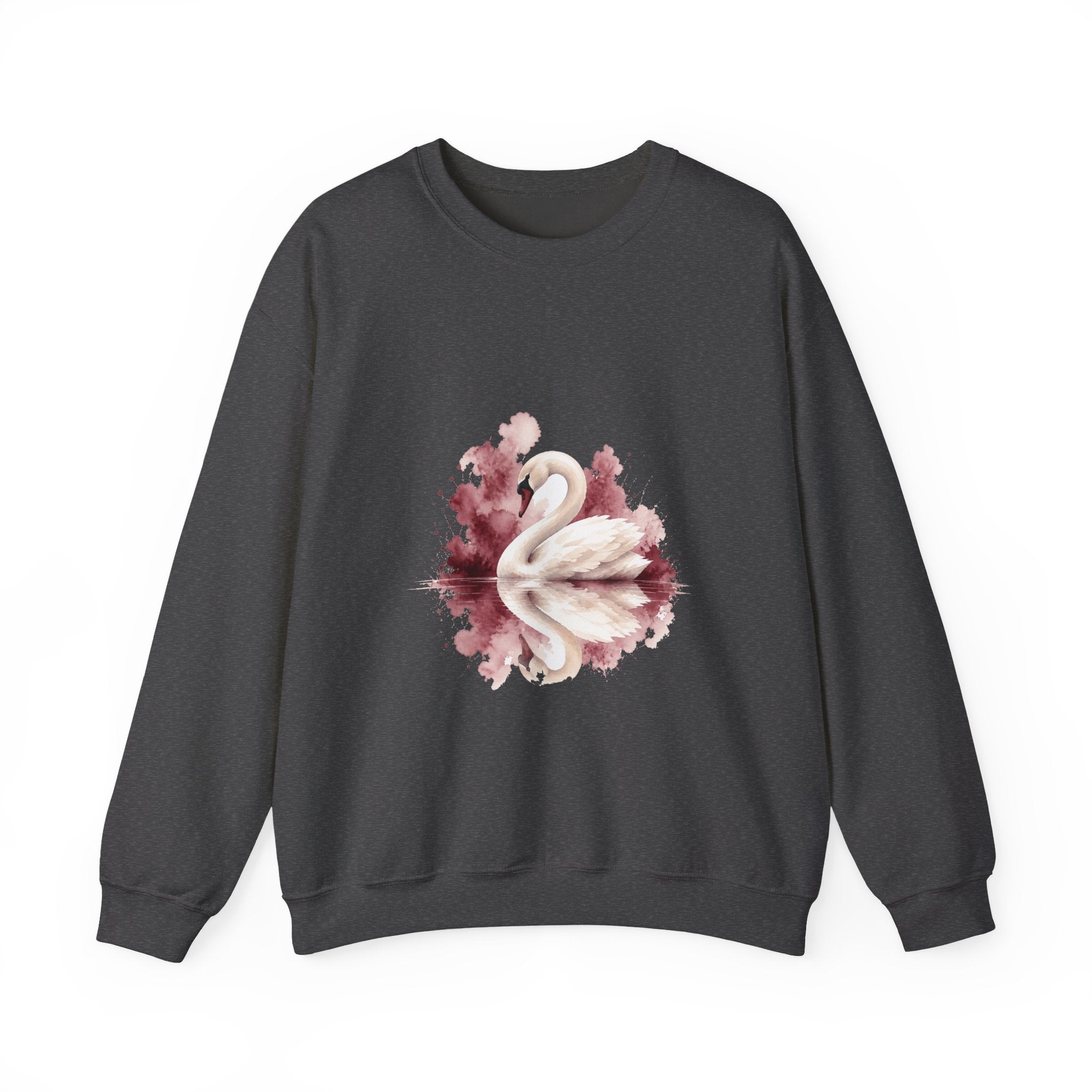 Matching Couple Sweatshirt - Raven & Swan Matching Couple Premium Fleece Sweatshirt Watercolor Art His Hers Birthday Gift - Design B