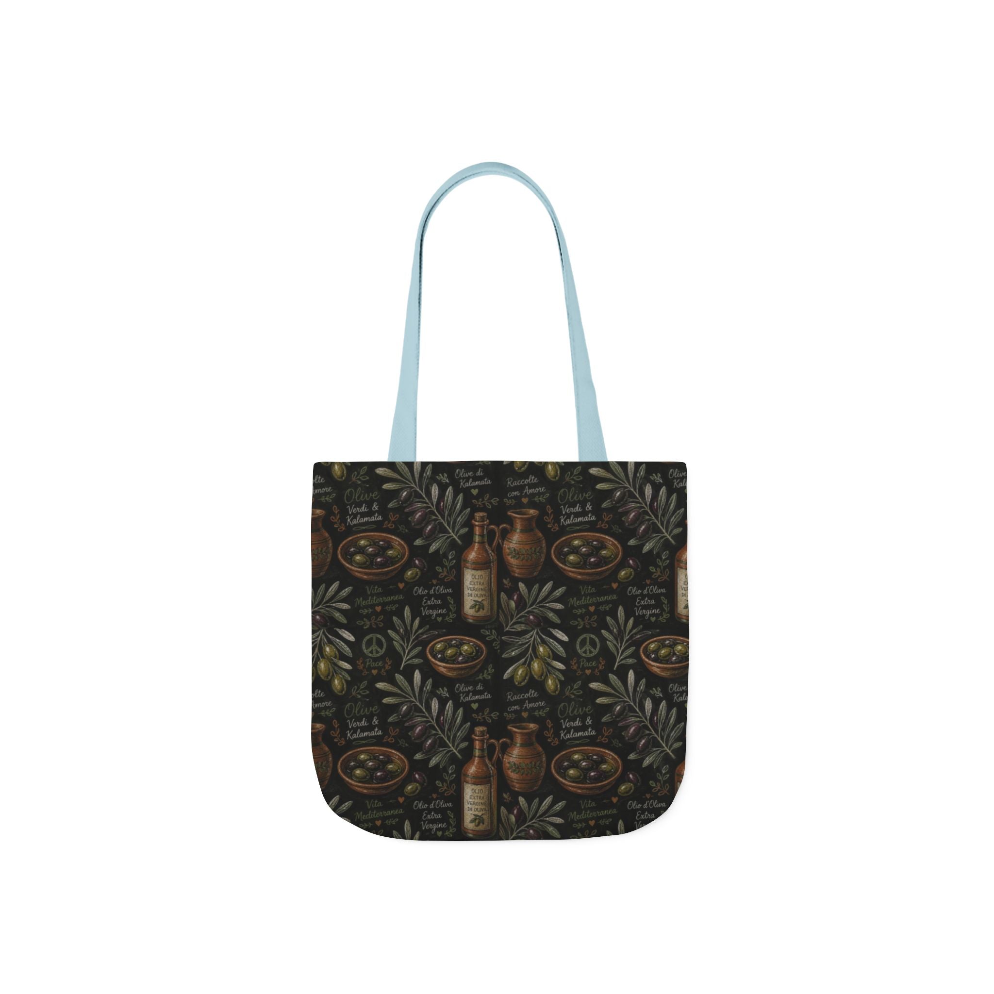 Olive Branches Canvas Tote Bag Mediterranean Kitchen Chalk Art Design Italian Cottagecore Gift