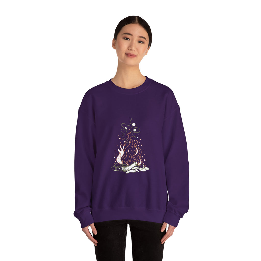 Matching Couple Sweatshirt - Wildfire & Waterfall Matching Couple Comfort Colors Crew Minimalist Art His Hers Christmas Gift - Design A