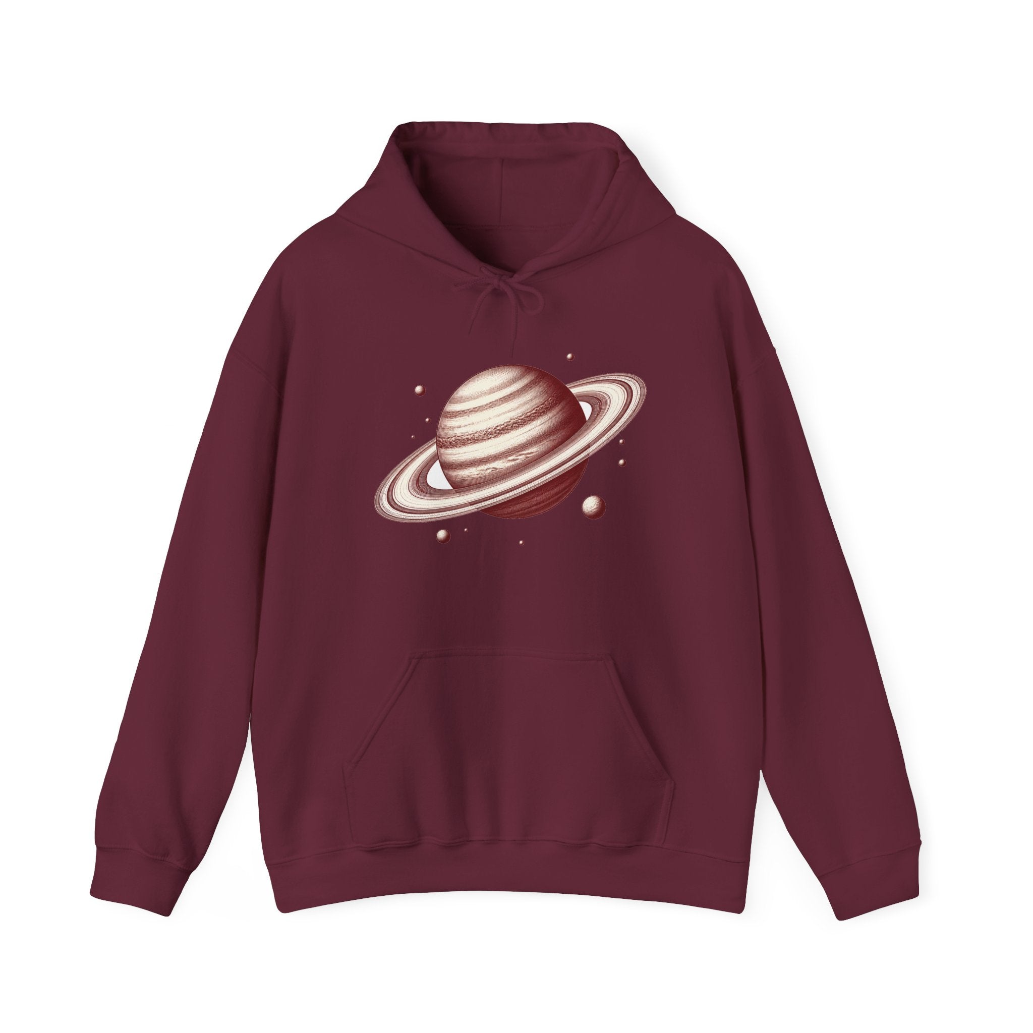 Matching Couple Sweatshirt - Saturn & Jupiter Matching Couple Hooded Sweatshirt Vintage Art His Hers Wedding Gift - Design A