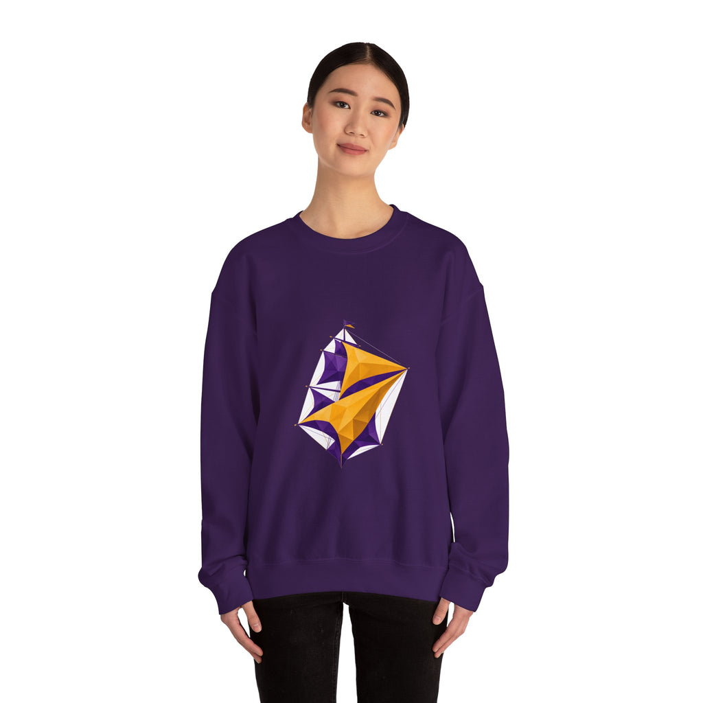 Matching Couple Sweatshirt - Anchor & Sail Matching Couple Crewneck Sweatshirt Geometric Art His Hers Couple Gift - Design B