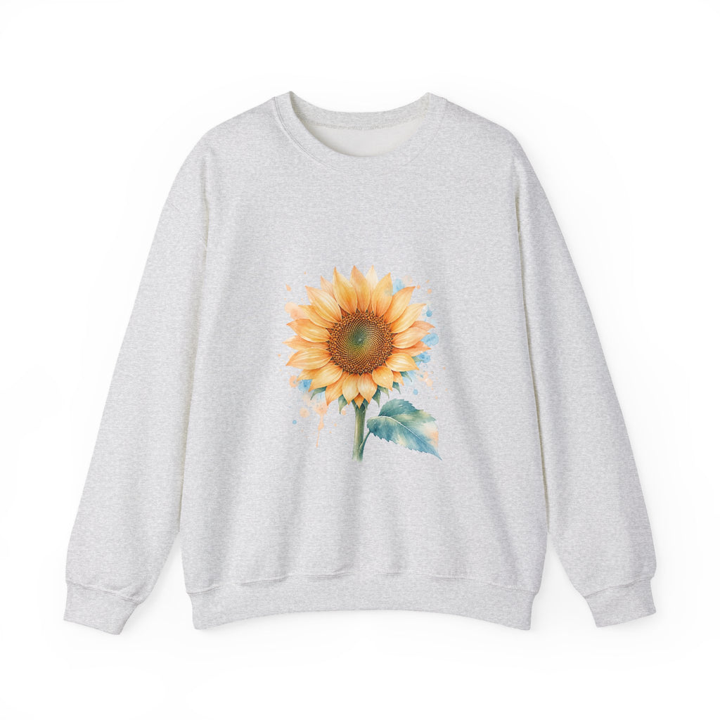 Matching Couple Sweatshirt - Sunflower & Moonflower Matching Couple Crewneck Sweatshirt Watercolor Art His Hers Engagement Gift - Design A