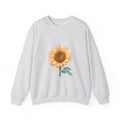 Matching Couple Sweatshirt - Sunflower & Moonflower Matching Couple Crewneck Sweatshirt Watercolor Art His Hers Engagement Gift - Design A