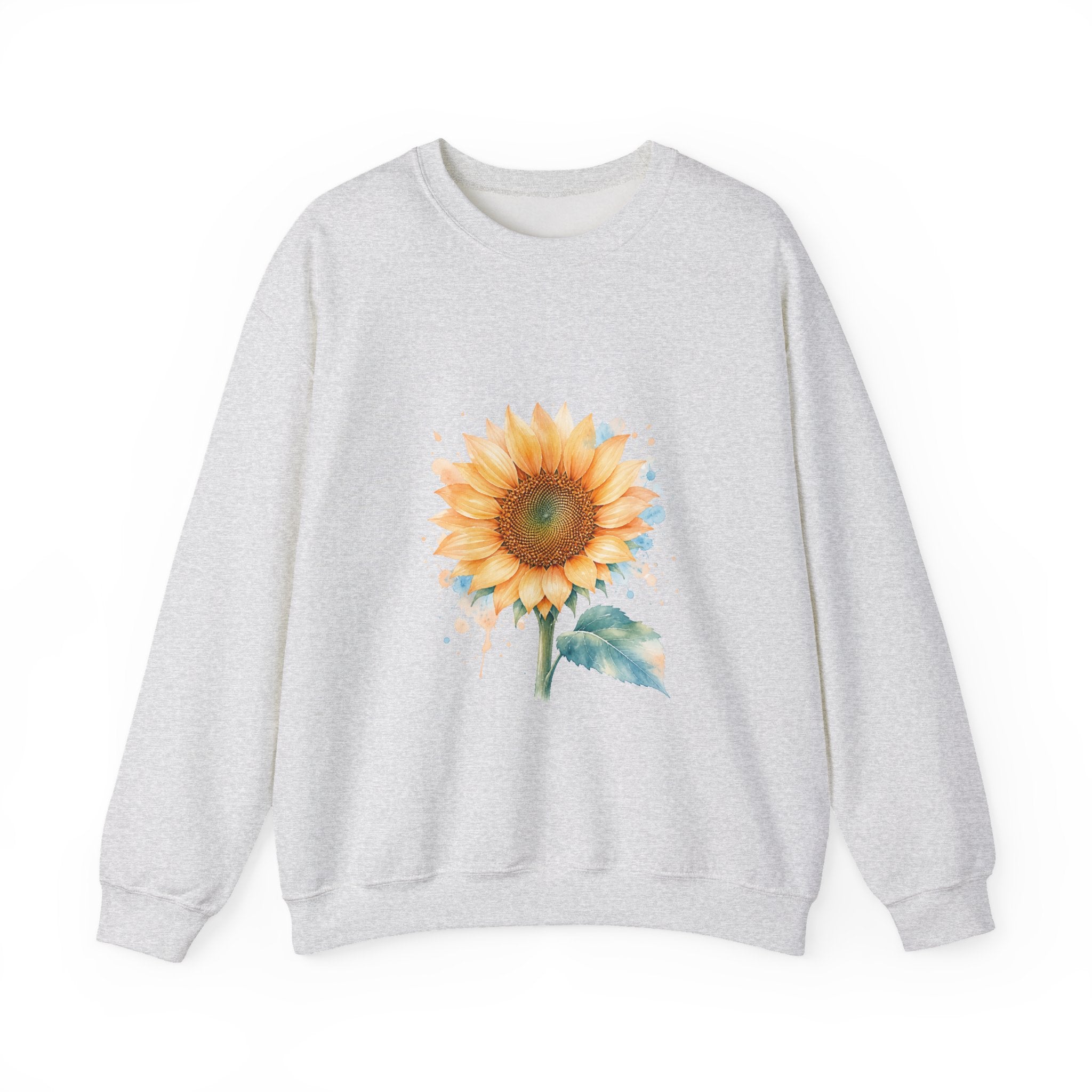 Matching Couple Sweatshirt - Sunflower & Moonflower Matching Couple Crewneck Sweatshirt Watercolor Art His Hers Engagement Gift - Design A