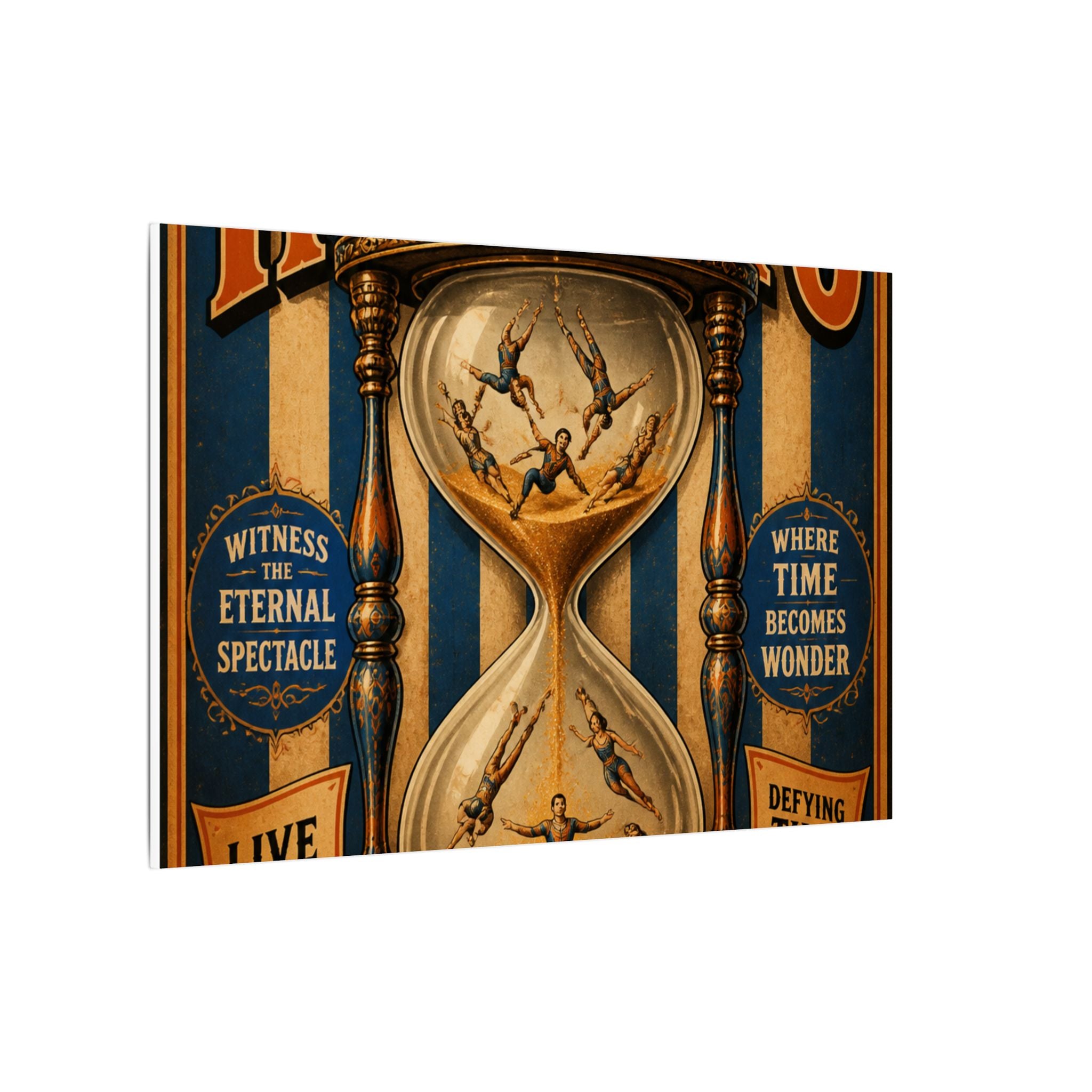 Hourglass Acrobats Wall Art Canvas 16×20 Vintage Circus Kitchen Decor Maximalist Print
