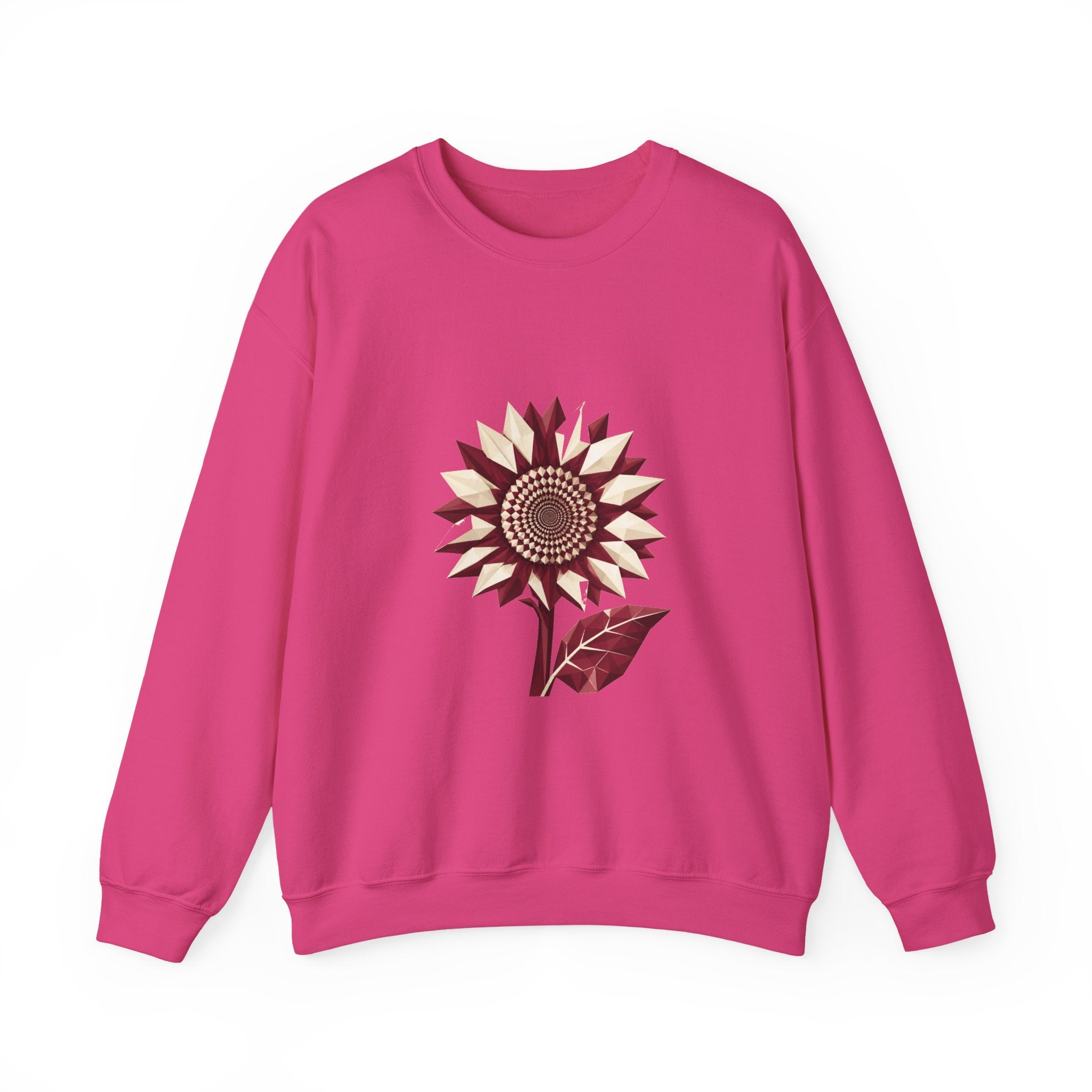 Matching Couple Sweatshirt - Sunflower & Moonflower Matching Couple Premium Fleece Sweatshirt Geometric Art His Hers Love Gift - Design A